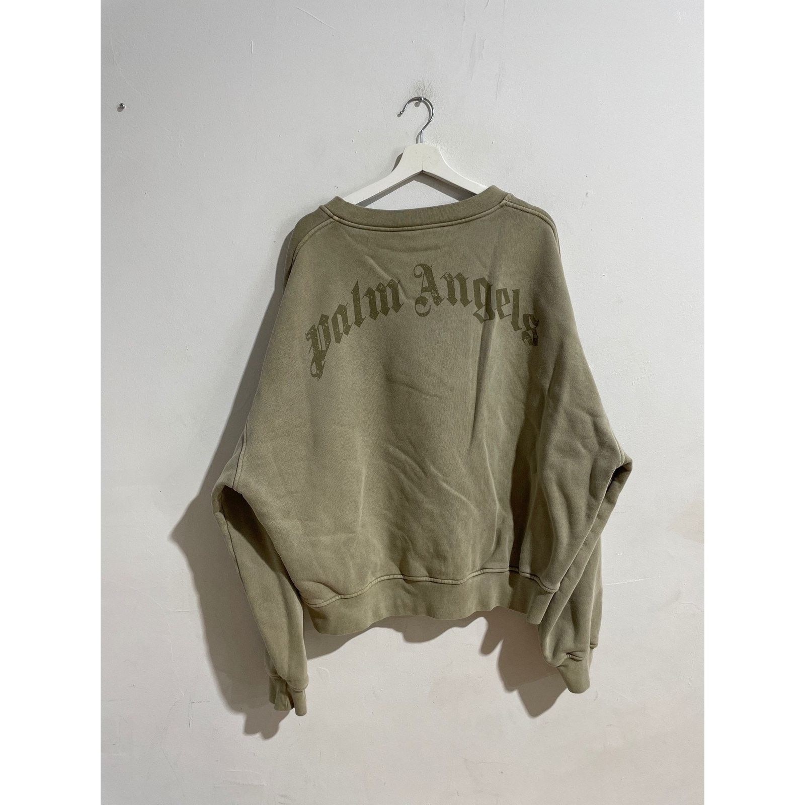 Palm Angels PALM ANGELS CURVED LGO BEIGE CREWNECK SIZE XL PREOWNED Size US XL / EU 56 / 4 - 1 Thumbnail