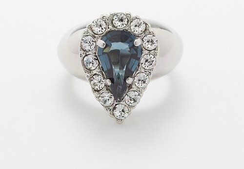 Saint Laurent Paris o1b1hav111124 Size: OS / Emerald Princess Ring in Silver Size ONE SIZE - 1 Thumbnail