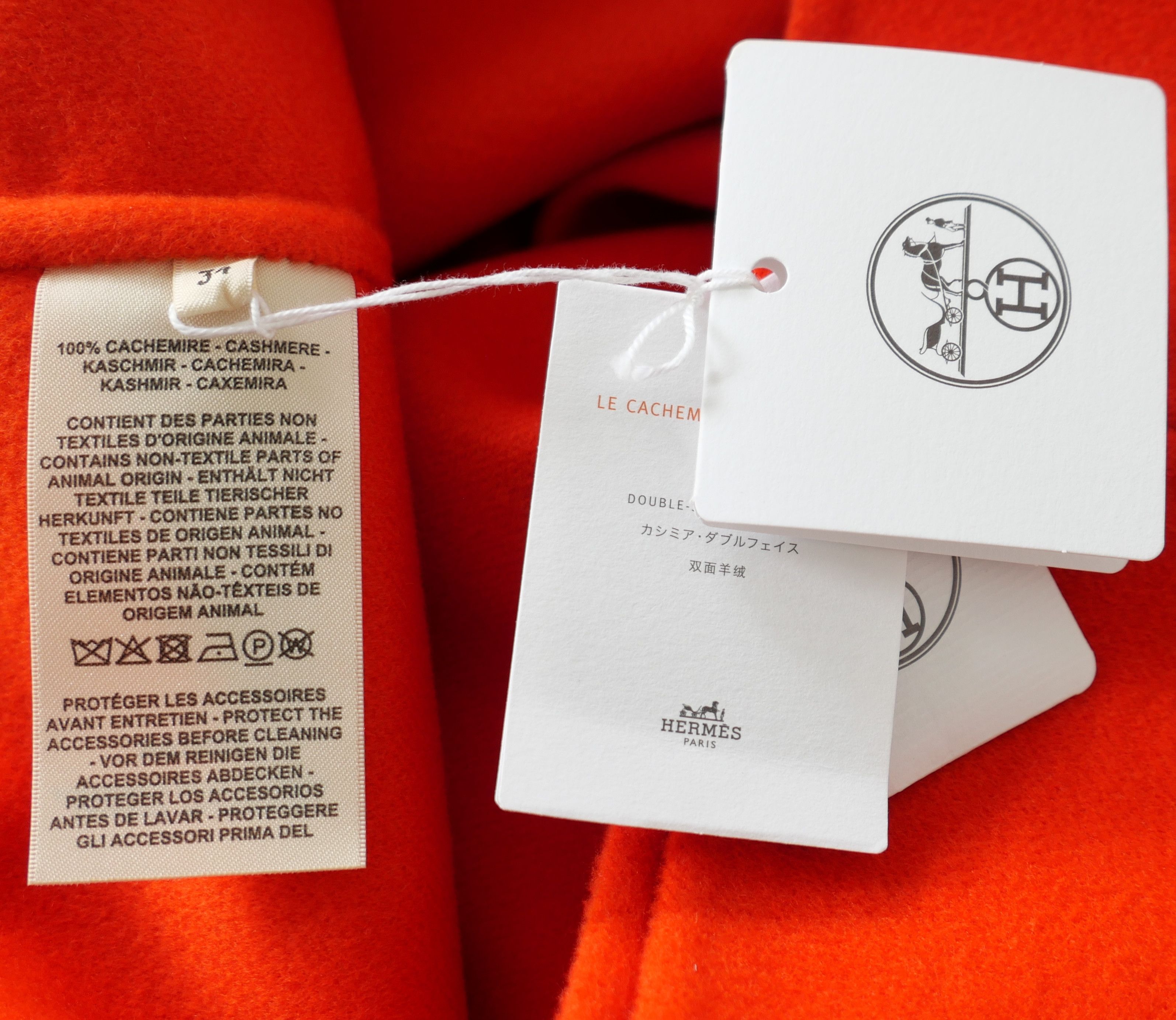 Hermes Hermes Rouge Cornaline Double Faced Cashmere Jacket Size XS / US 0-2 / IT 36-38 - 8 Thumbnail