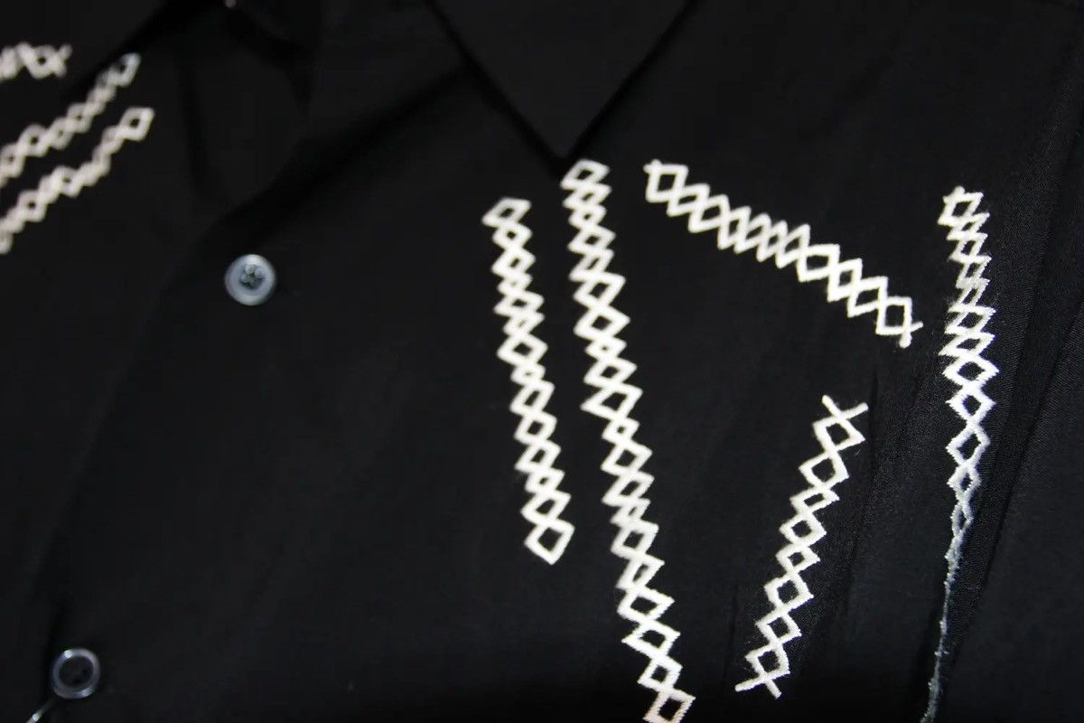Yohji Yamamoto Yohji Yamamoto Pour Homme 21SS Embroidered Stitching Shirt Size US M / EU 48-50 / 2 - 10 Thumbnail