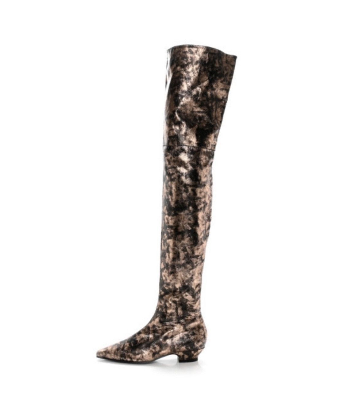 Chanel CHANEL Laminated Chevre Metallic Lambskin Over the Knee Boot Size US 7.5 / IT 37.5 - 1 Thumbnail
