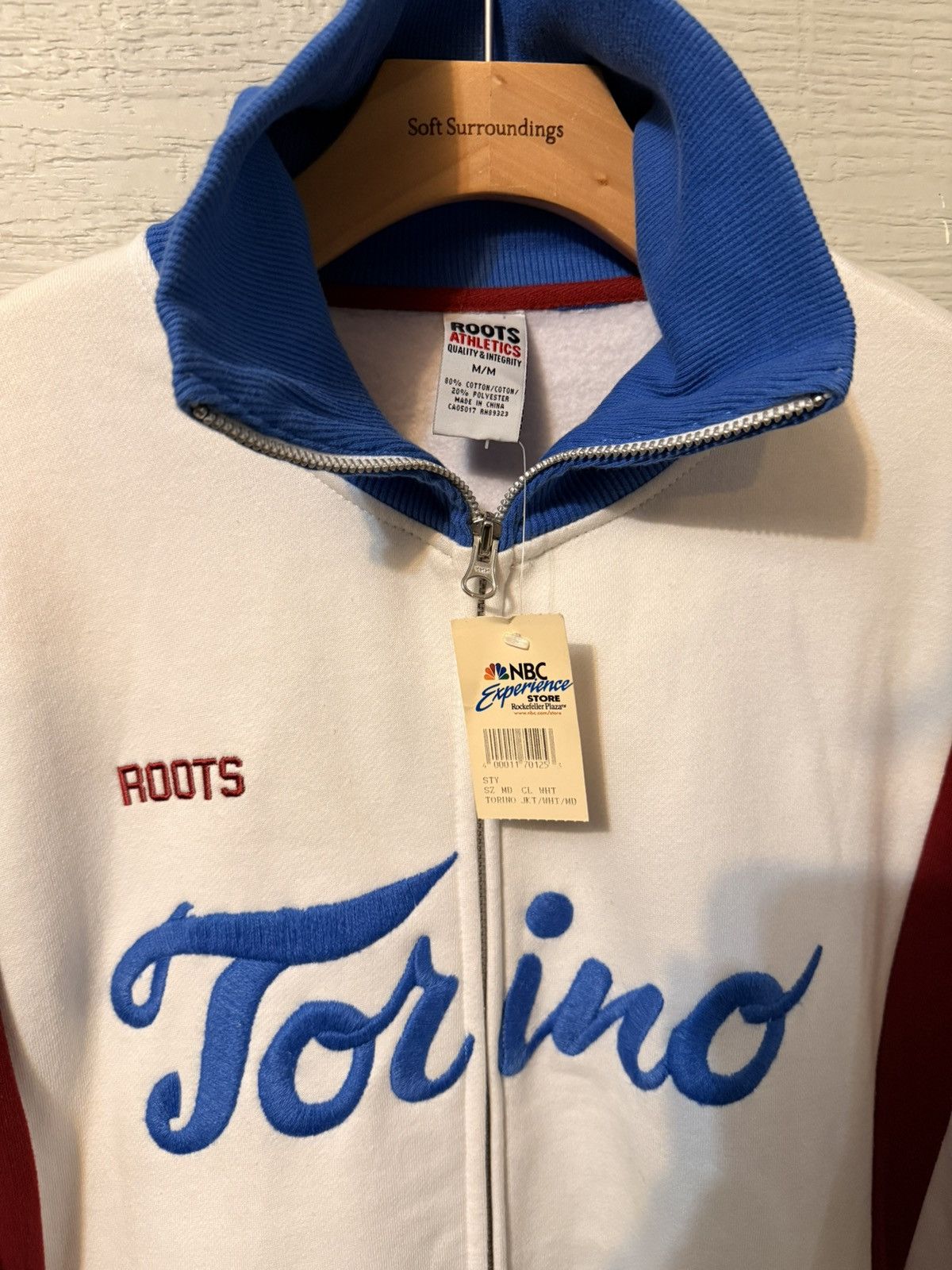 Roots Vintage Roots Torino White and Blue Zip Up Jacket Size US M / EU 48-50 / 2 - 3 Thumbnail