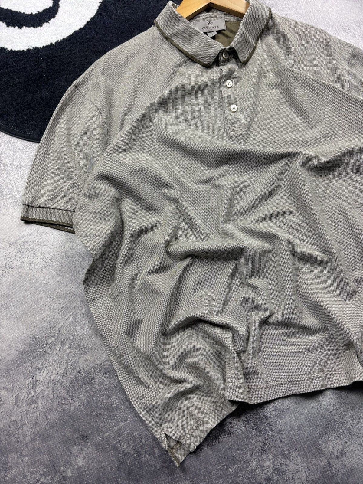 Canali CANALI Luxury Knitted Polo Tshirt Button Up 56 Size Size US XL / EU 56 / 4 - 3 Thumbnail