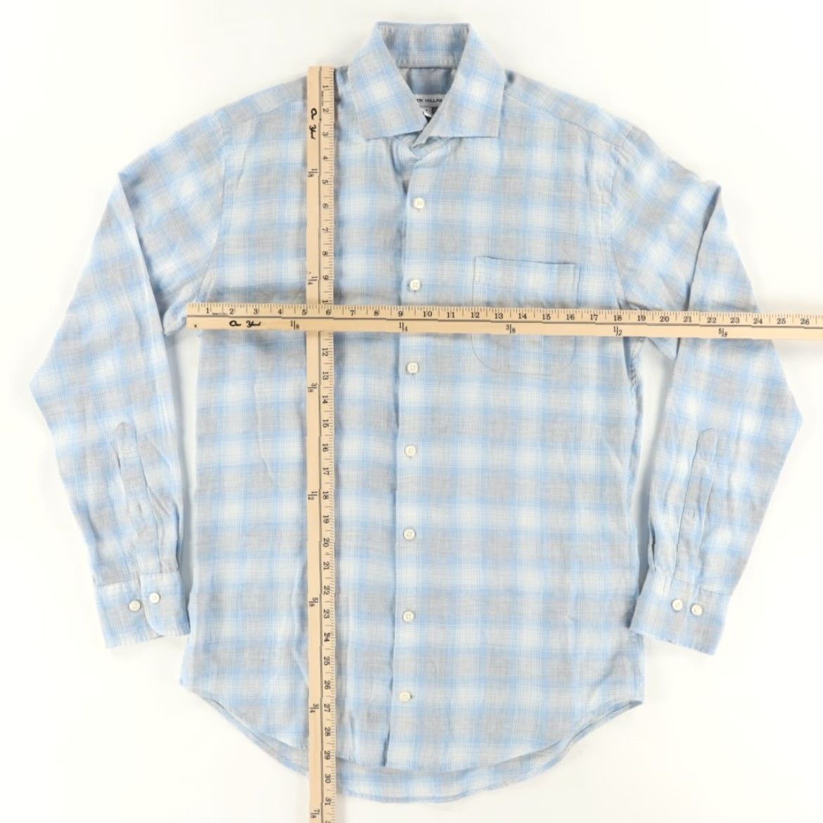 Peter Millar VINTAGE Peter Millar Merrit Sport Plaid Long Sleeve Button Up Shirt Gray Men's S Size US S / EU 44-46 / 1 - 3 Thumbnail