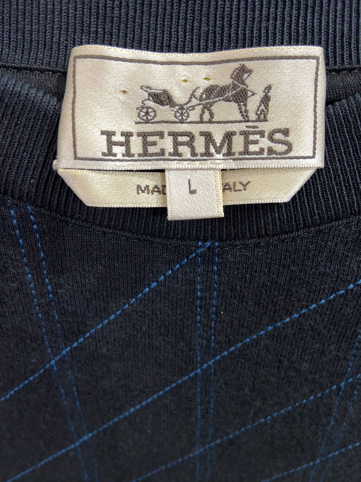 Hermes Hermés Sweatshirt with Blue Stitching Size US L / EU 52-54 / 3 - 5 Thumbnail