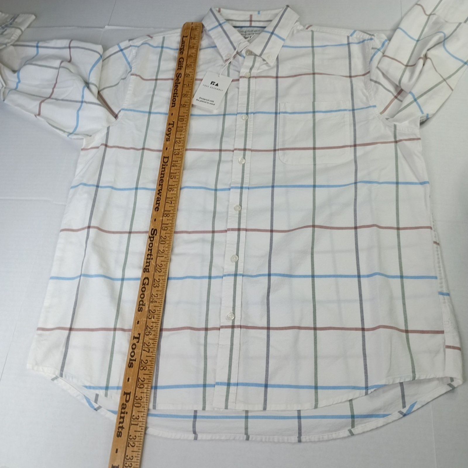 Other Free Assembly Men's Cream LS Oxford Shirt Size XL XLarge Size US XL / EU 56 / 4 - 6 Thumbnail