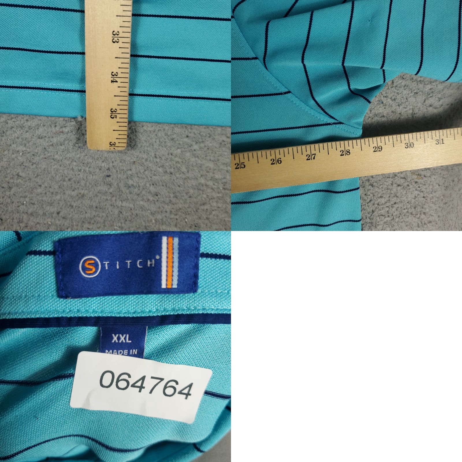 Vintage Stitch Polo Shirt Size 2XL Blue Striped Golf Casual Short Sleeve Mens Size US XXL / EU 58 / 5 - 8 Thumbnail