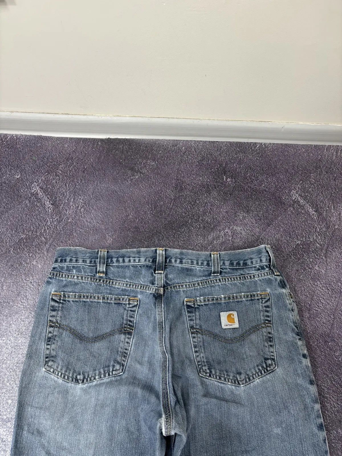 Carhartt × Vintage Vintage Carhartt Y2K Faded Denim Hype Work Baggy Jeans Size US 36 / EU 52 - 5 Thumbnail