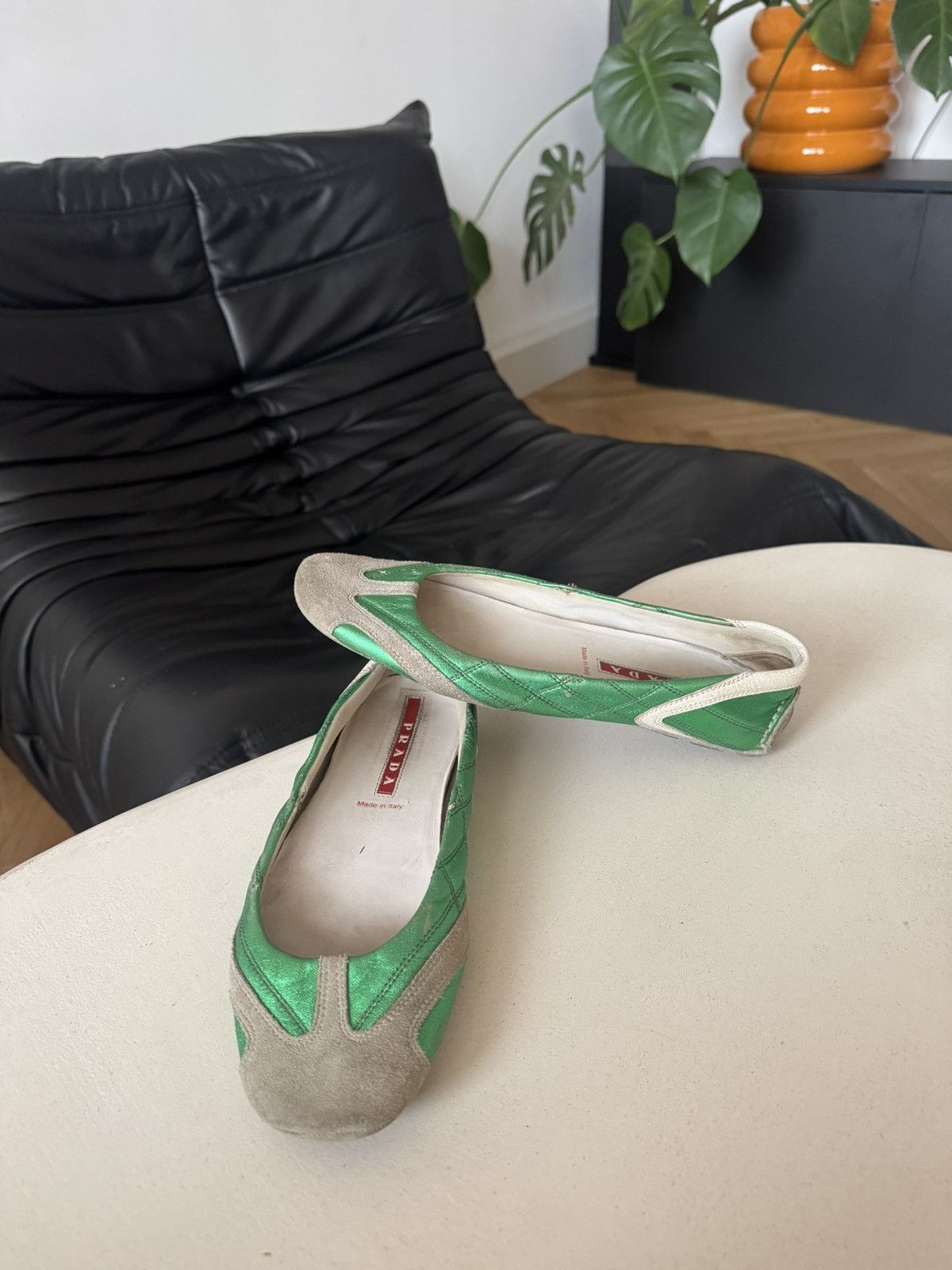Prada *sz37.5* PRADA Ballet Slip On Luxury Designer Rare Green Size US 7.5 / IT 37.5 - 1 Thumbnail
