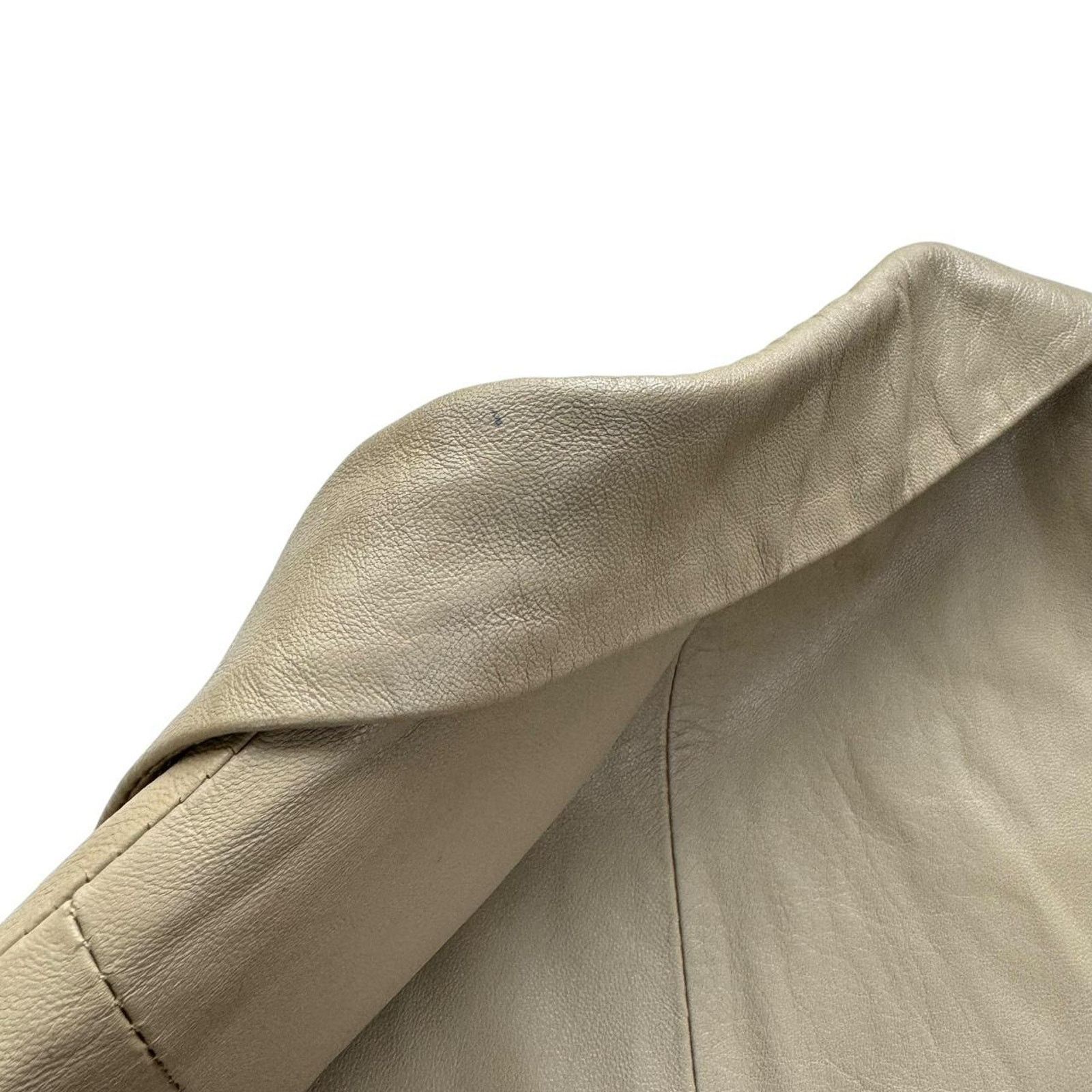 Other Wallace Sacks Beige Boho Leather Jacket Cut-Out Sleeves Size M / US 6-8 / IT 42-44 - 8 Thumbnail