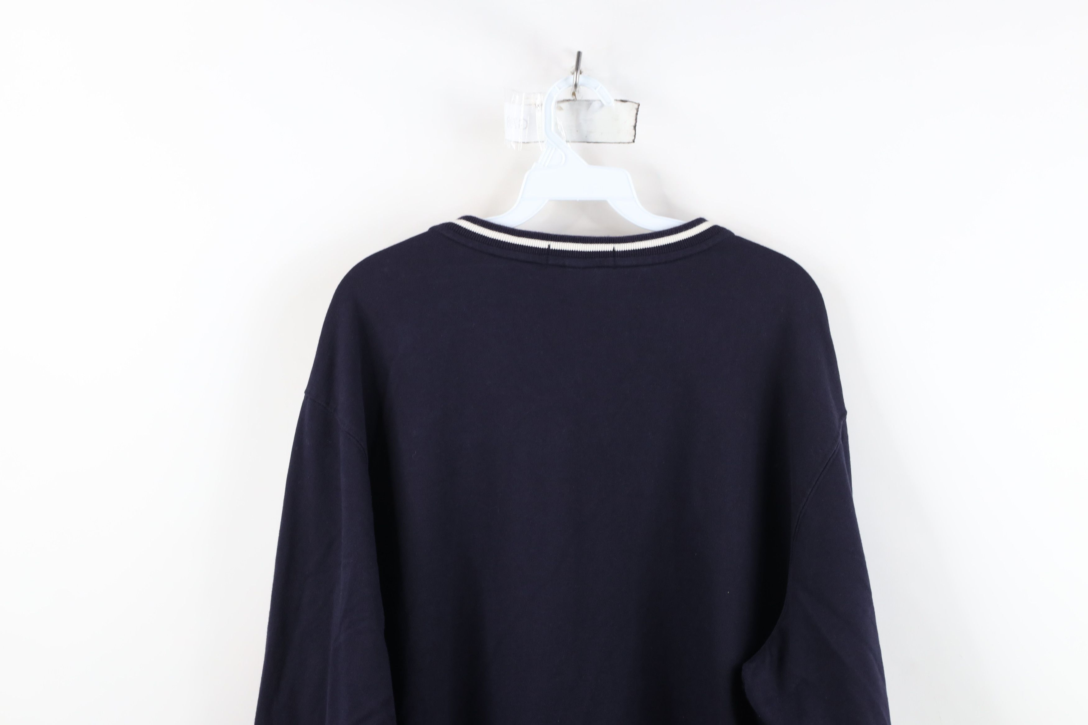 Lands' End Vintage 90s Lands End Blank French Terry Sweater Navy Blue Size US XXL / EU 58 / 5 - 14 Thumbnail
