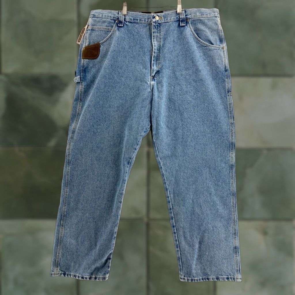 Vintage Wrangler Riggs Mens 42x30 Relaxed Boot Cut Jeans Blue USA Classic