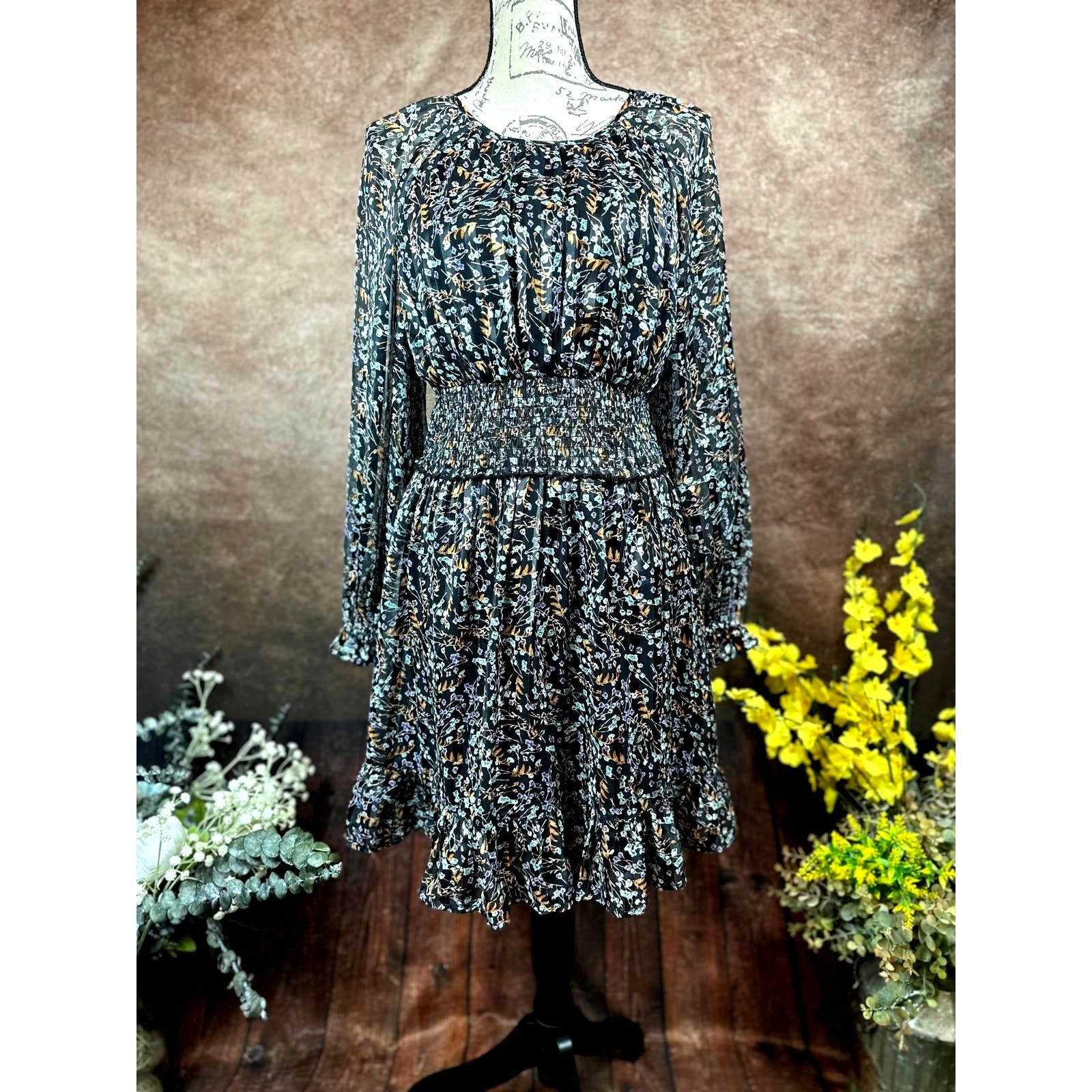 Other Dizzy Lizzy Wide Elastic Waistband Dress Metallic Floral M Size M / US 6-8 / IT 42-44 - 9 Thumbnail