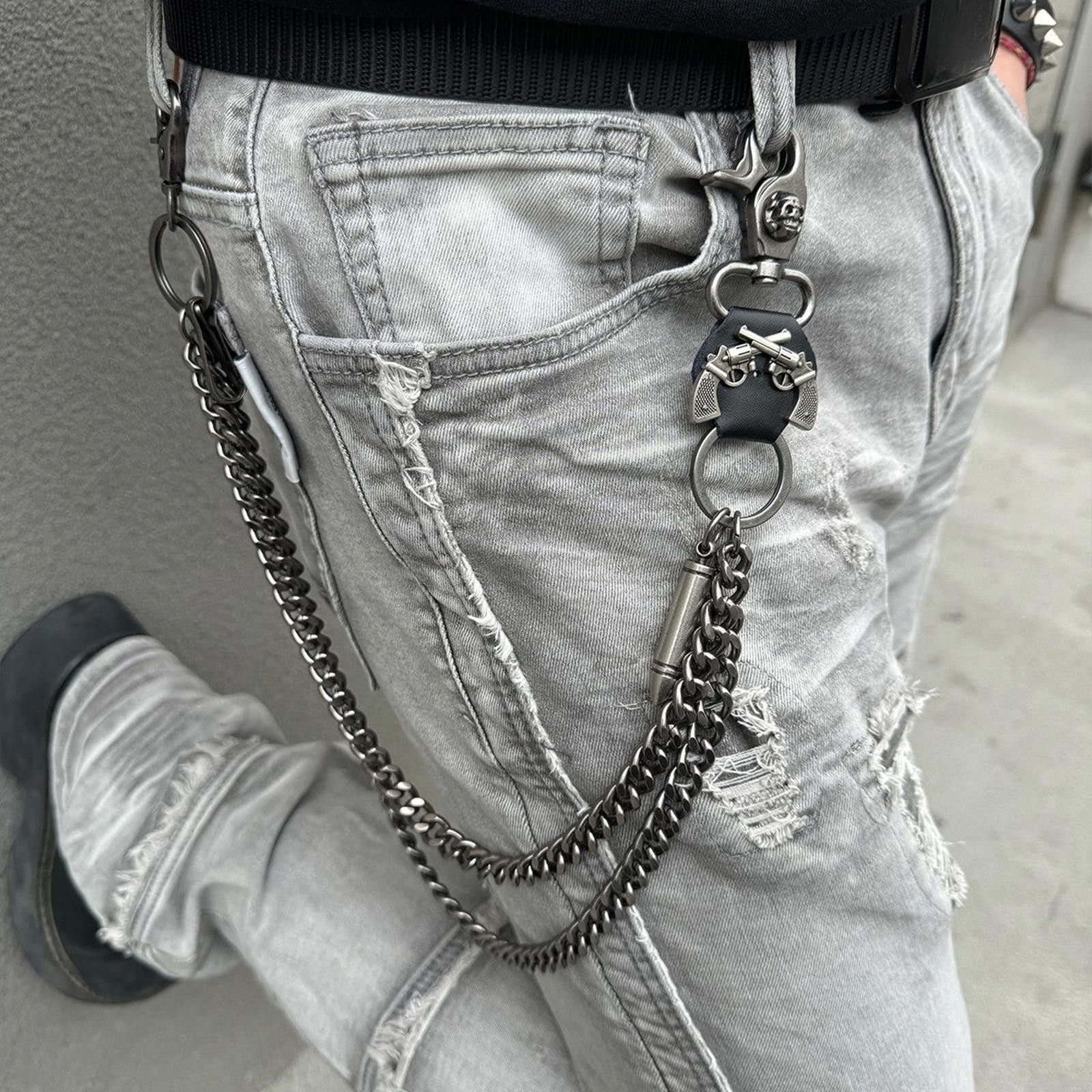 Jewelry Double Bullet Pants Wallet Chain Size ONE SIZE - 2 Thumbnail