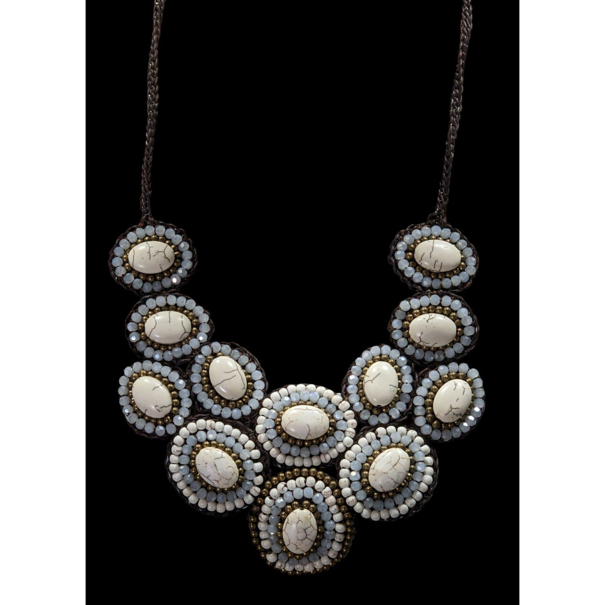 Other Boho Chic Stone And Glass Beaded Statement Necklace On Macra Size ONE SIZE - 4 Thumbnail