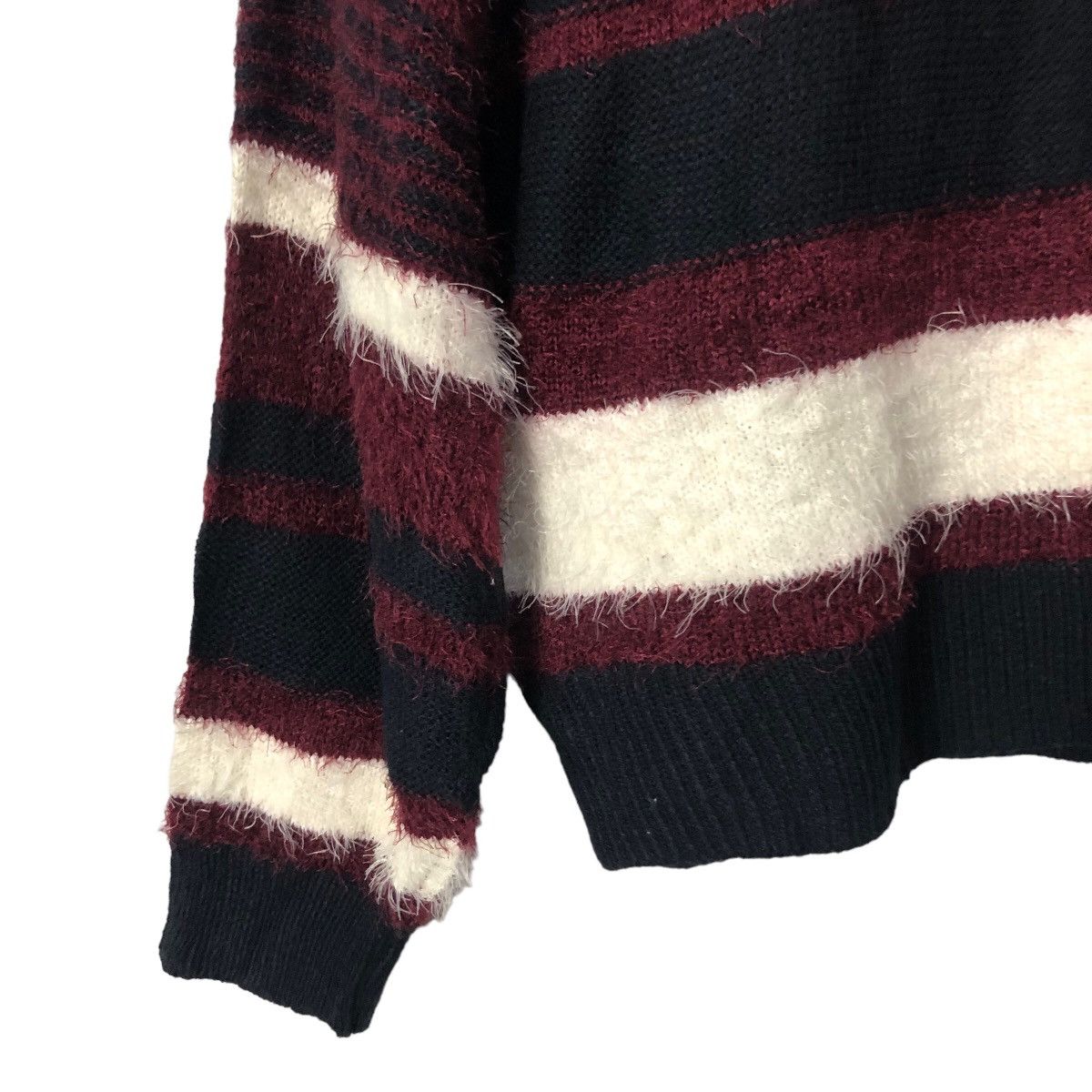 Aran Isles Knitwear Vtg E Hyphen World Gallery Striped Mohair Crop Top Knitwear Size M / US 6-8 / IT 42-44 - 7 Thumbnail