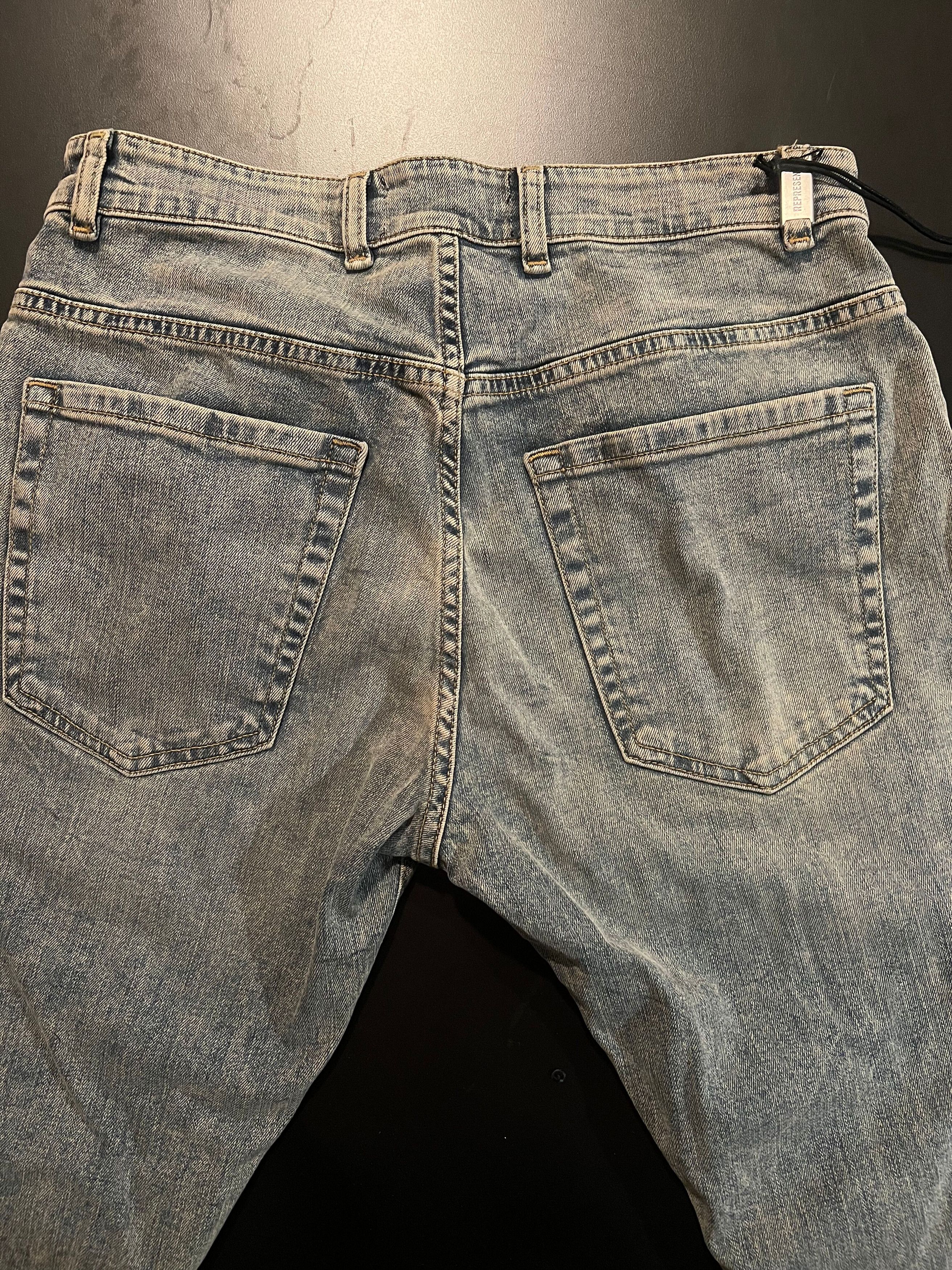 Represent Clo. Represent Clo Blue Cream Denim Jeans Size 33 Waist Size US 33 - 6 Thumbnail