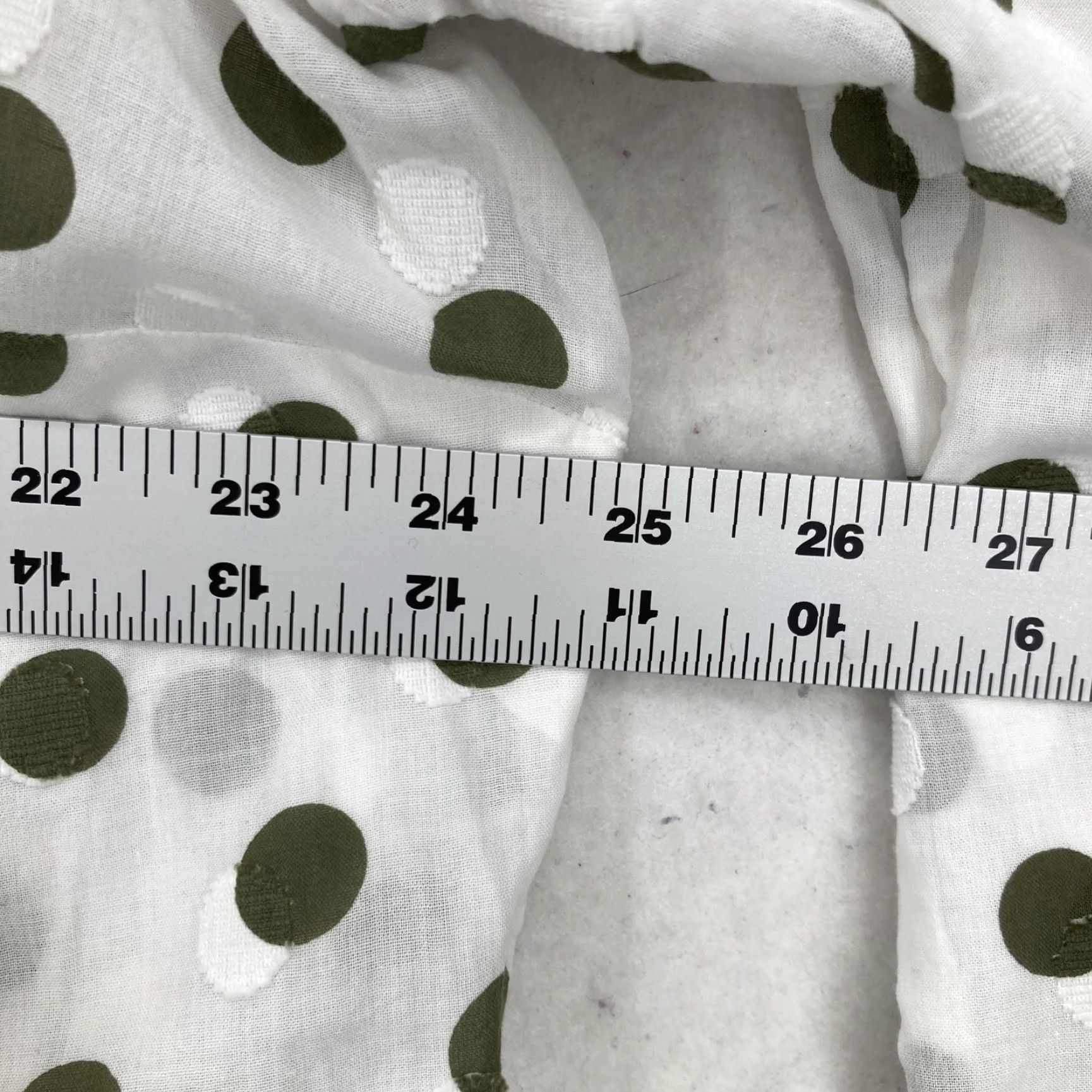 Talbots Talbots Shirt Womens 1X White Olive Green Polka Dot Button Front Summer Casual Shirt Size XL / US 12-14 / IT 48-50 - 7 Thumbnail