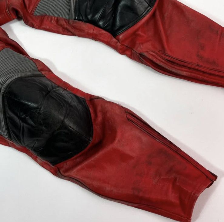 Vintage Moto Racing distressed Leather Biker Pants With protection Size US 40 / EU 56 - 4 Thumbnail
