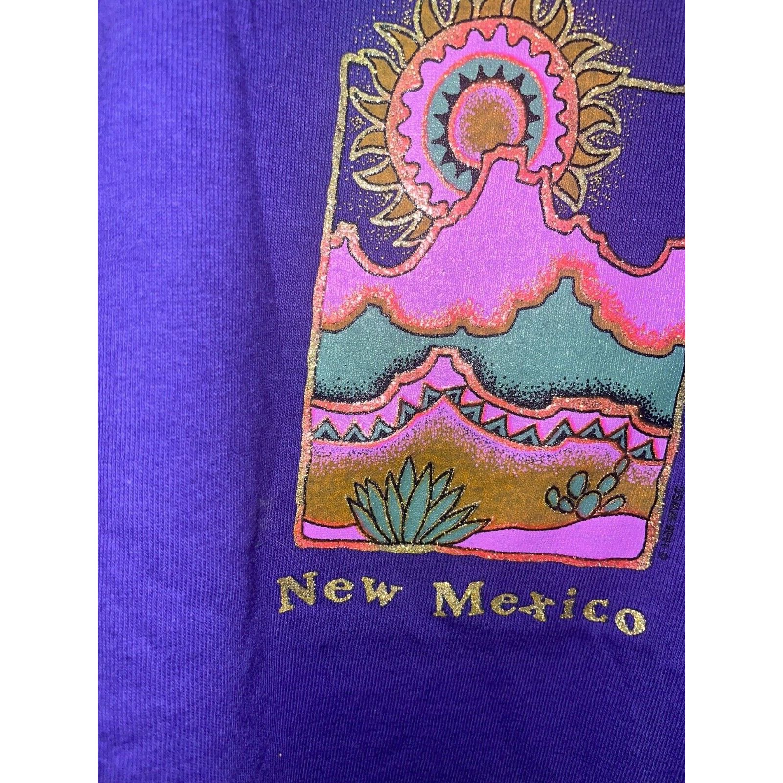 Vintage Women Vintage New Mexico Shirt Desert Purple Tee 90s large Size L / US 10 / IT 46 - 4 Thumbnail