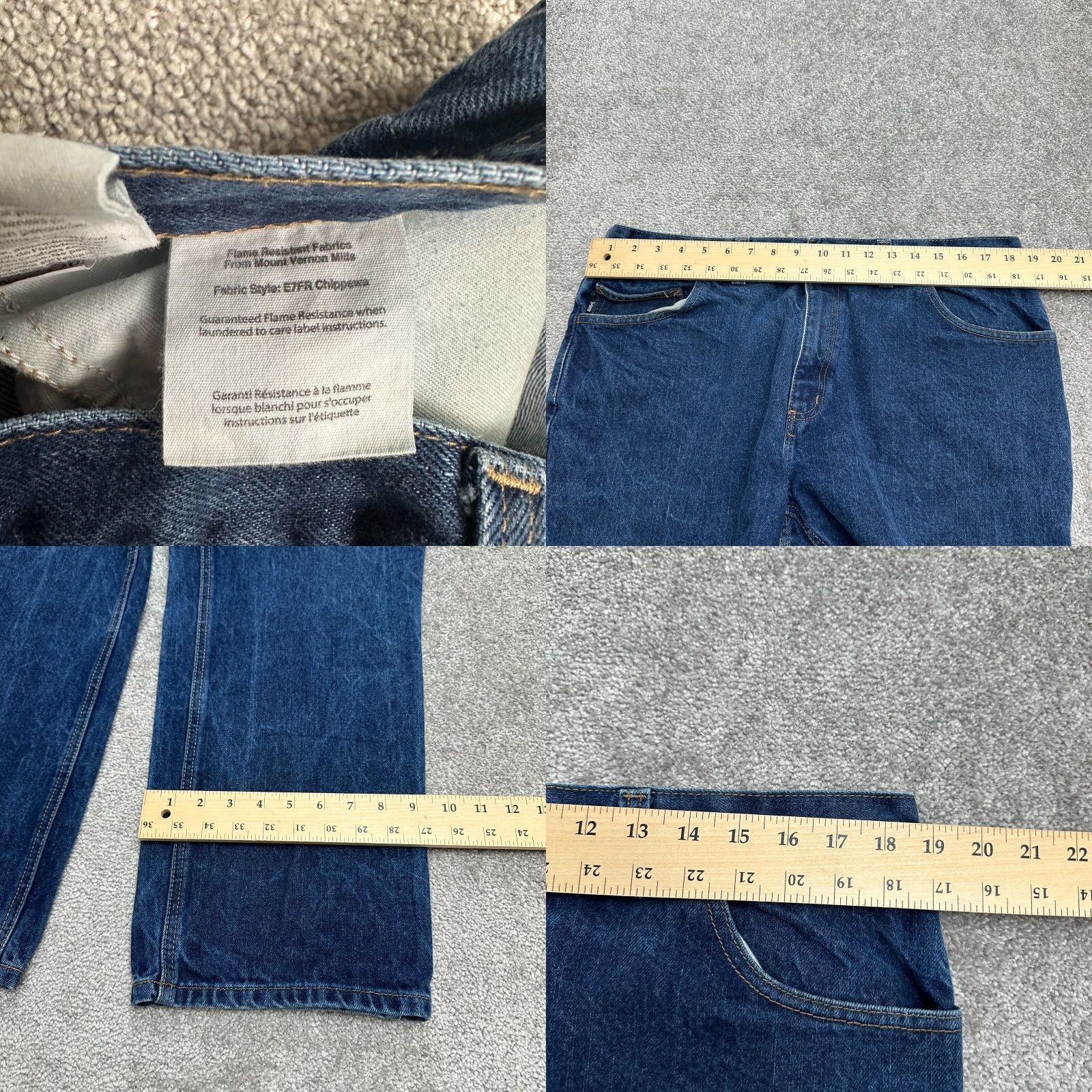 Carhartt Carhartt Jeans Men 38x30 Blue Dark Wash Straight Leg Fire Resistant Casual Men Size US 38 / EU 54 - 8 Thumbnail