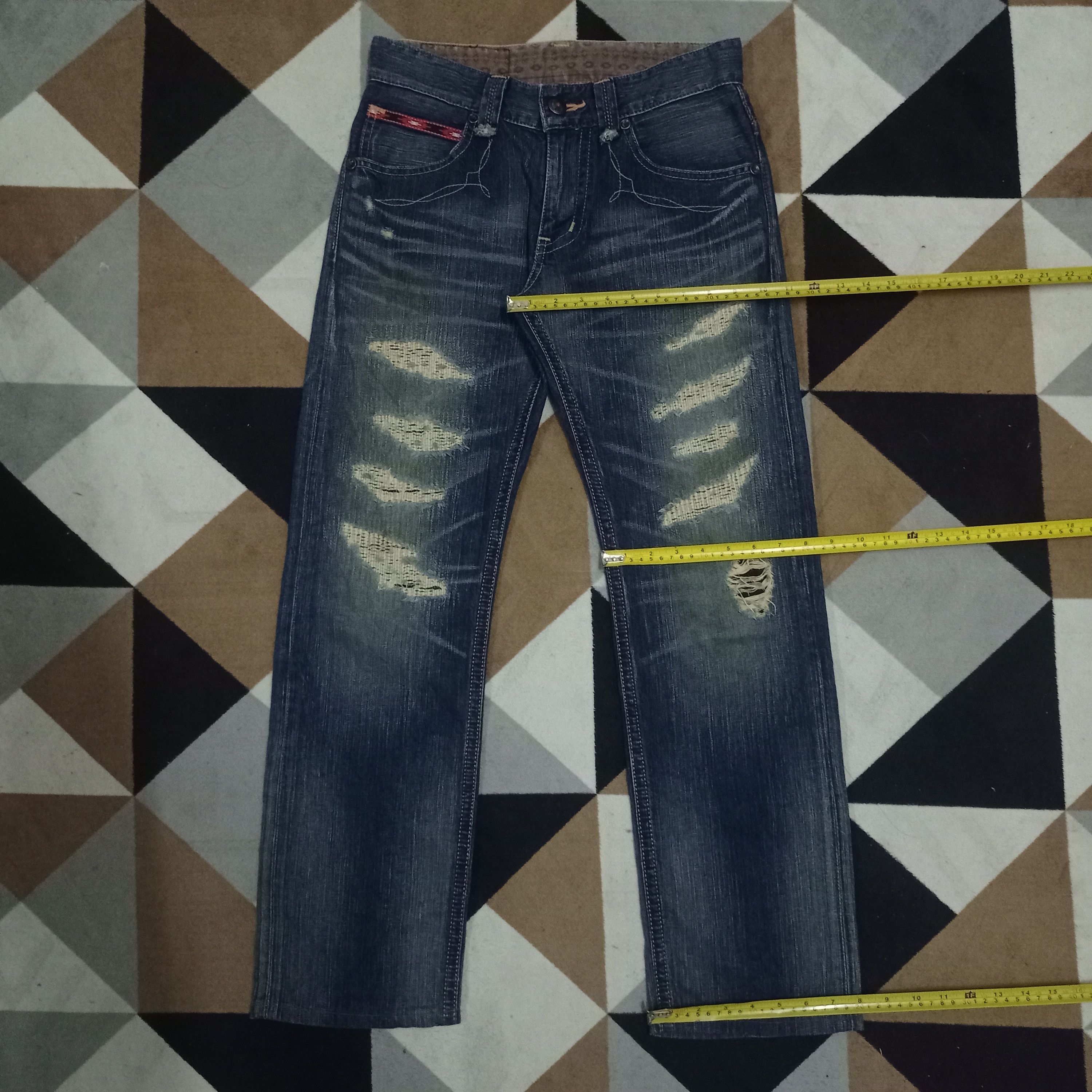 Edwin Exclusive Vintage Edwin XV Blue Wash Distressed Loose Jeans Size US 30 / EU 46 - 9 Thumbnail