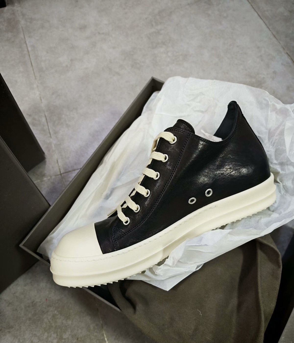 Rick Owens Rick Owens Mainline black "Geobasket" sneakers Size US 7 / EU 40 - 1 Thumbnail