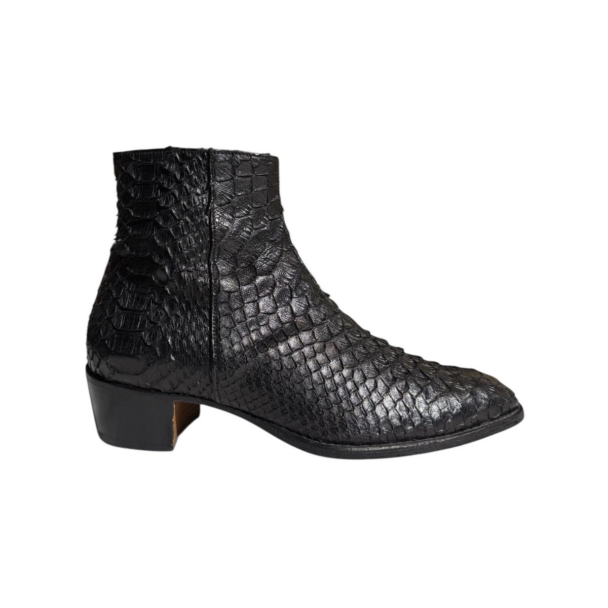 ALESSANDRO VASINI Python snakeskin 40mm heeled sonny boot Size US 10.5 / EU 43-44 - 1 Thumbnail