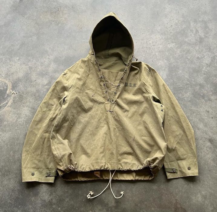 Vintage True Vintage 1940s WW2 USN Military Foul Weather Smock | Grailed