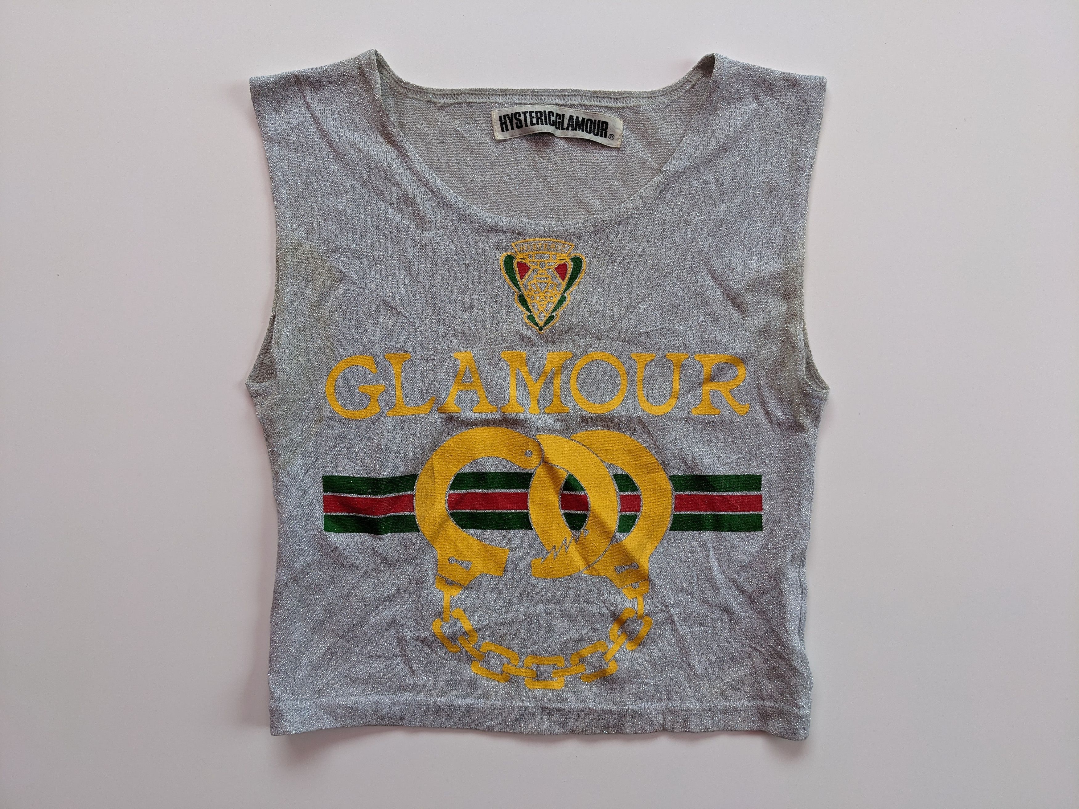 Hysteric Glamour × Vintage Vintage Hysteric Glamour Glam parody Gucci crop top Size S / US 4 / IT 40 - 1 Thumbnail