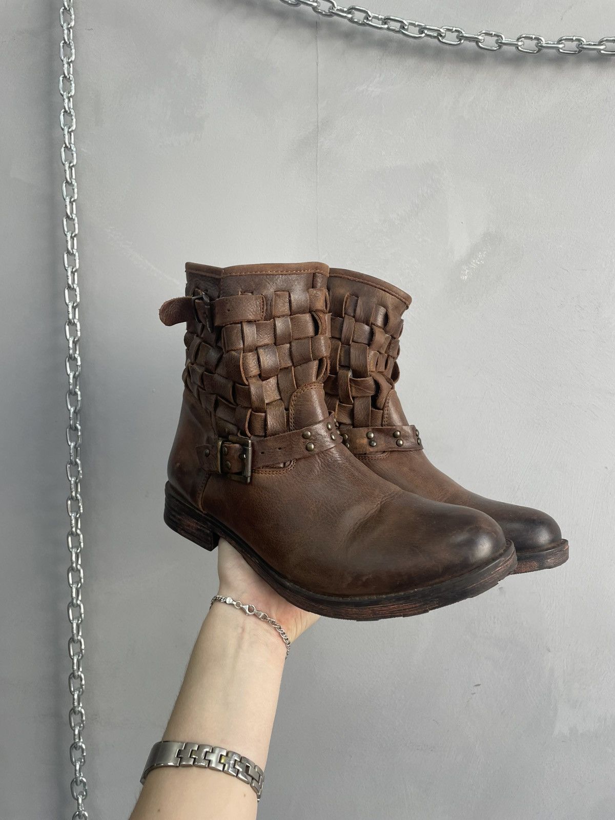 A.S.98 Ankle moto avant garde leather boots 90s A.S. 98 style Size US 8 / EU 41 - 1 Thumbnail