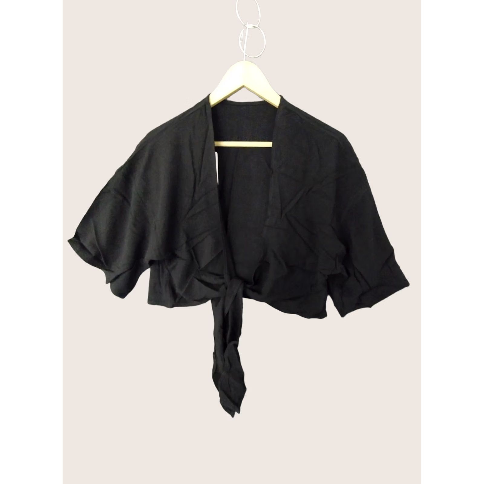 Swims Toluca Swim Women's Tie front Linen Crop Top Cropped T-Shirt Black M Short Sleeve Vintage No Size M / US 6-8 / IT 42-44 - 1 Thumbnail