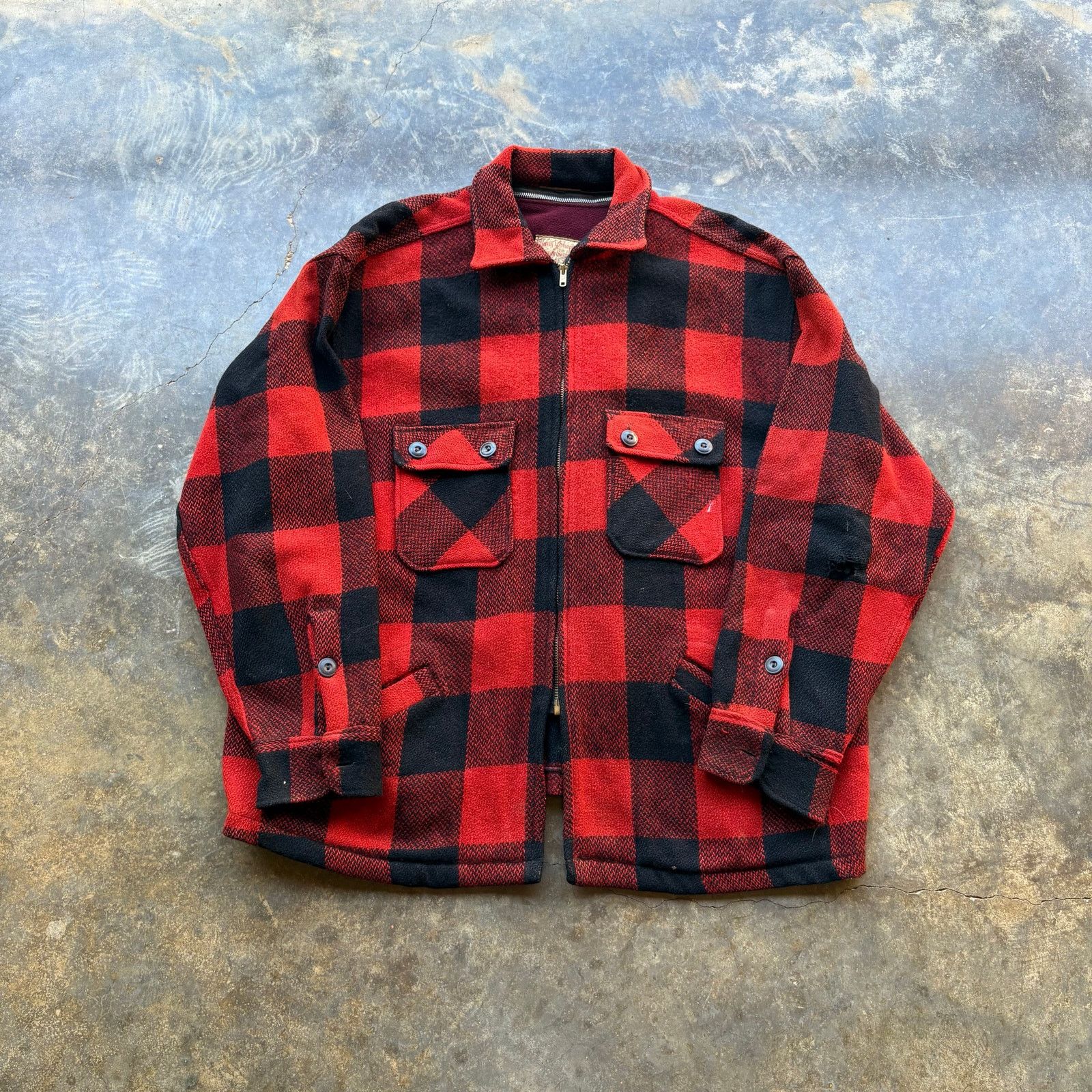 Vintage Beautiful Vintage 1950s Wool Plaid Jacket Brent Size US XL / EU 56 / 4 - 1 Thumbnail