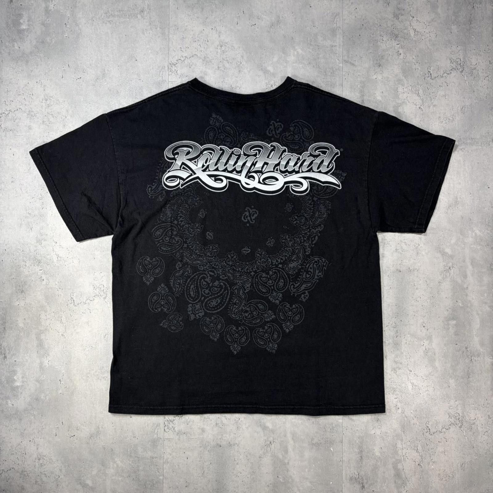 Other Y2K Black Rolling Hard Grunge Cross Biker T-Shirt Size US XL / EU 56 / 4 - 6 Thumbnail