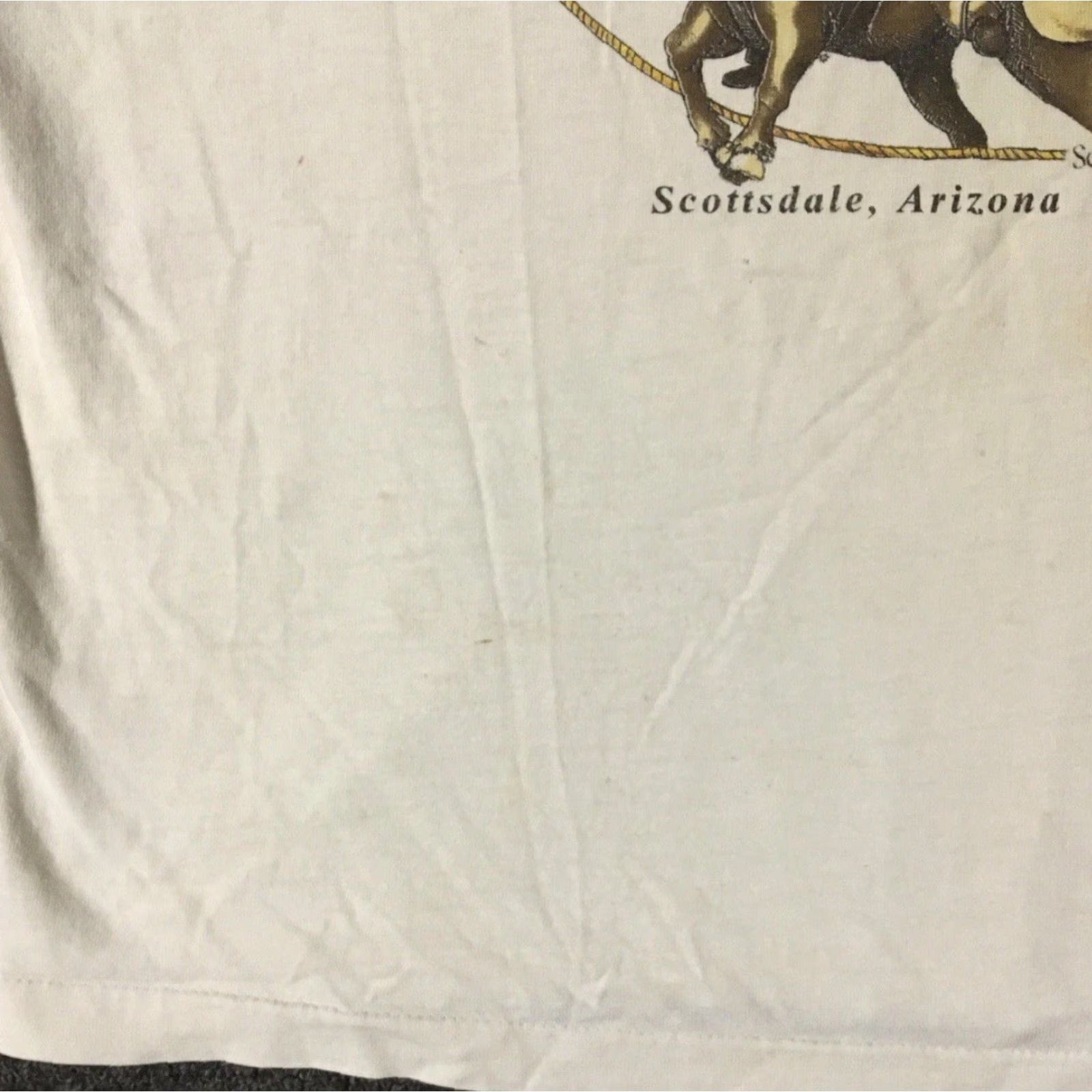 Vintage VINTAGE 90s Arizona Festival Of The West Faded Distress Shirt XL White Men T-Shirt Grunge Sun Palm Trees Beach Southwestern Cactus Sketch Size US XL / EU 56 / 4 - 6 Thumbnail