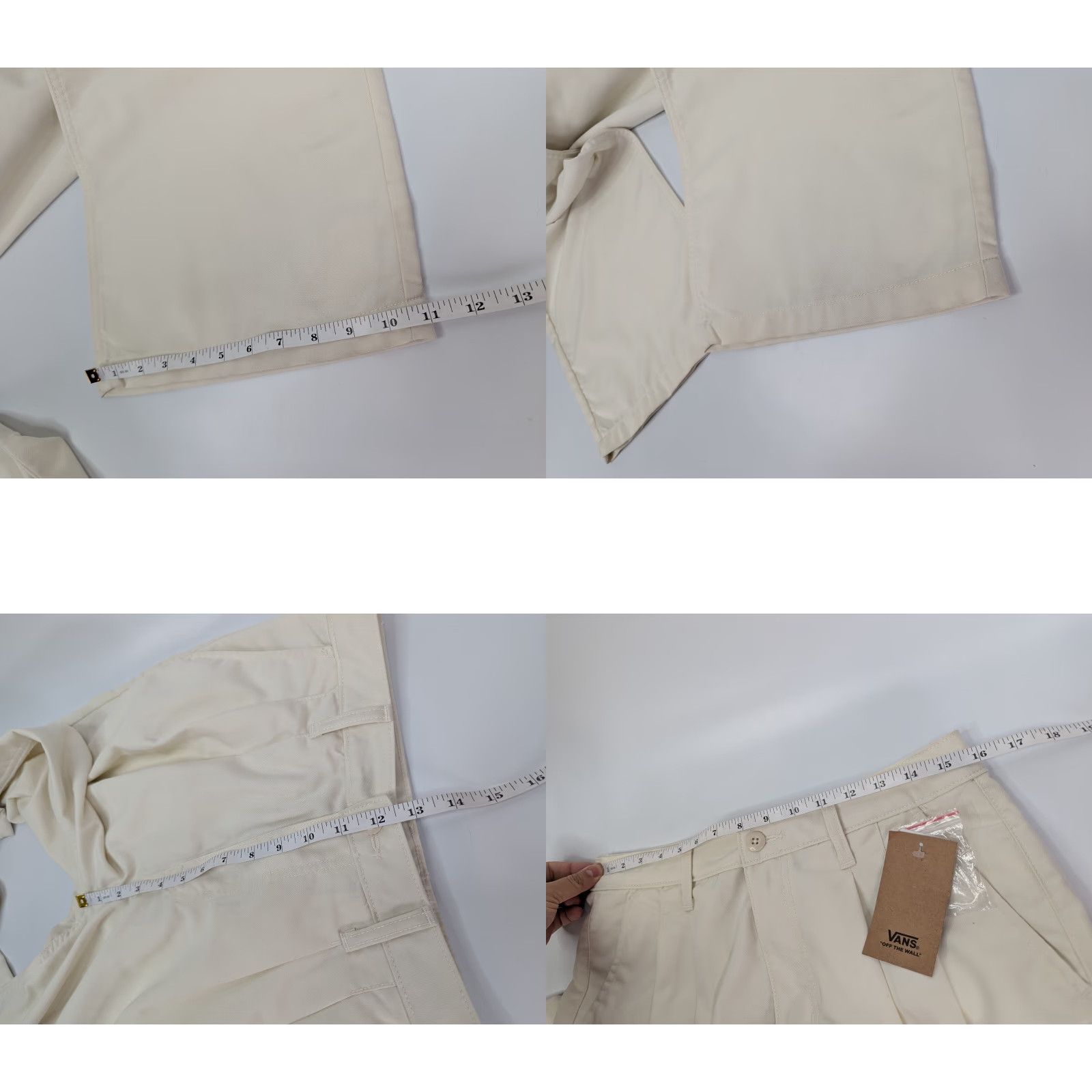 Vans VANS Chino Pants Hem Pleated Front Beige 28 WOMEN Regular Straight Logo NWT Size 26" / US 2 / IT 38 - 8 Thumbnail