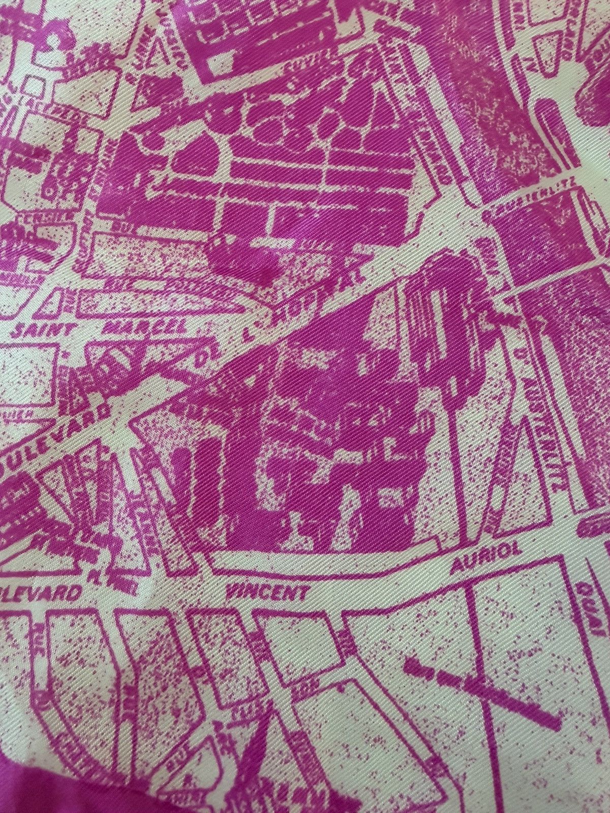 Pierre Cardin Pierre Cardin Paris Silk Scarf Pink Paris Map Print 62” Size ONE SIZE - 13 Thumbnail