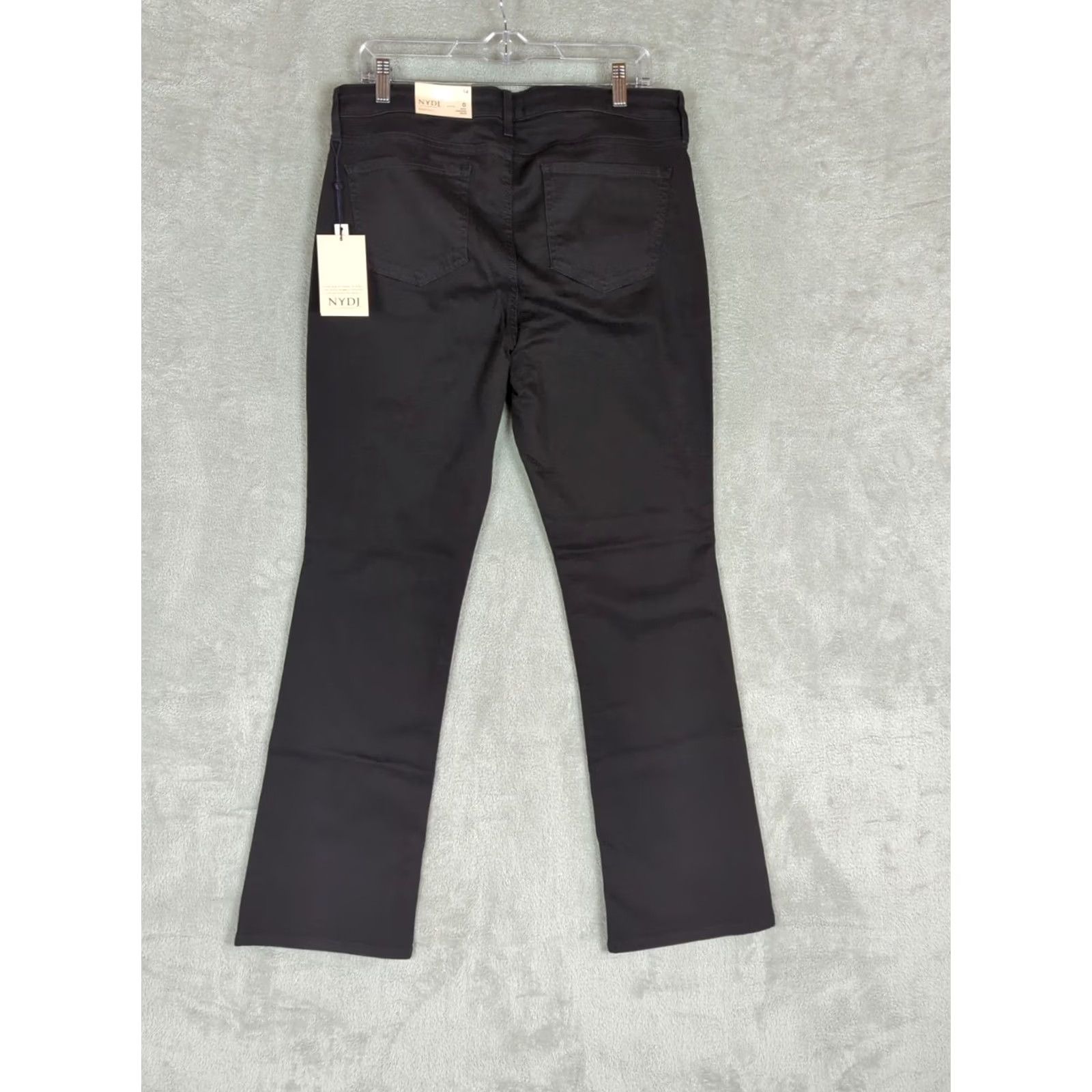 NYDJ NYDJ Barbara Bootcut Jeans Women's 14 Black Stretch Denim Lift Tuck Size 36" / US 14 / IT 50 - 5 Thumbnail