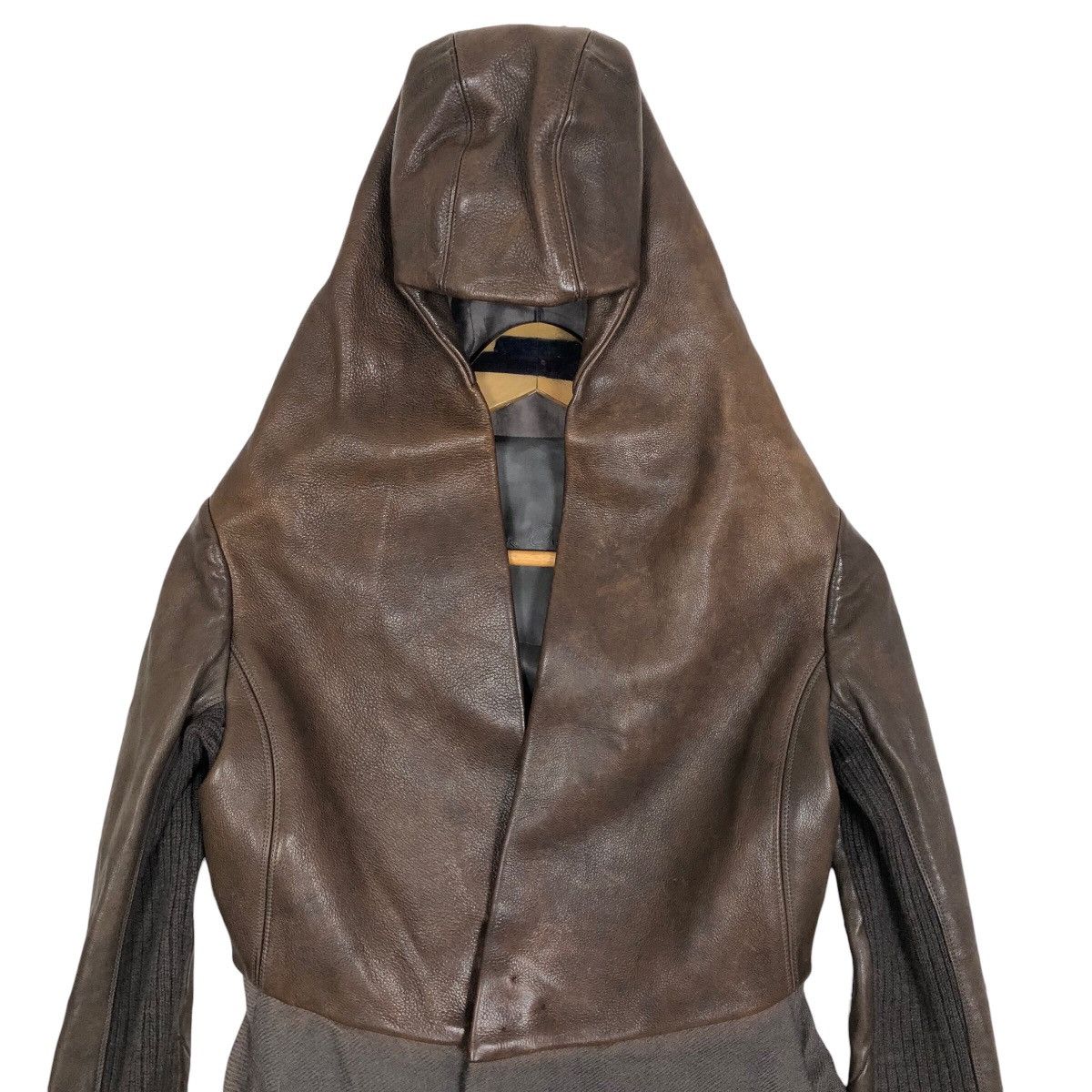 Rick Owens Rick Owens Fall 2010 R-t-W Assassin Hooded Leather Jacket Size XS / US 0-2 / IT 36-38 - 4 Thumbnail