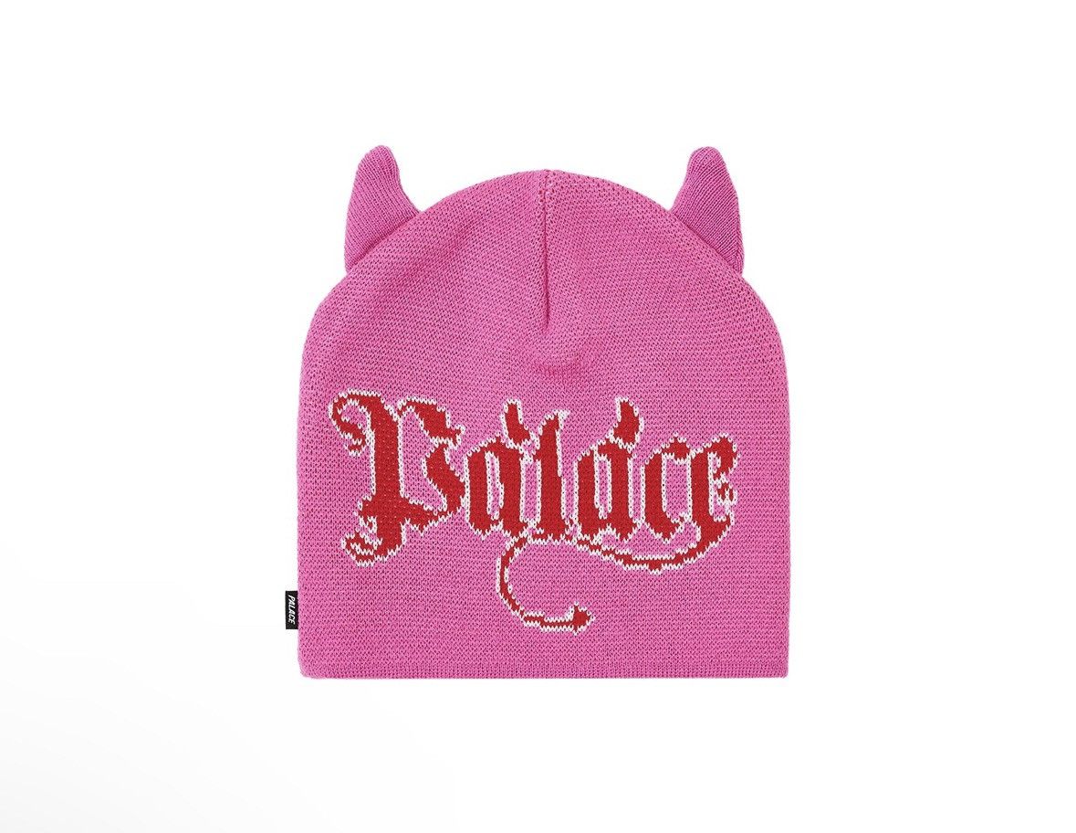 image of Palace Horny Nein Cuff Beanie Shock Pink Osfa, Men's