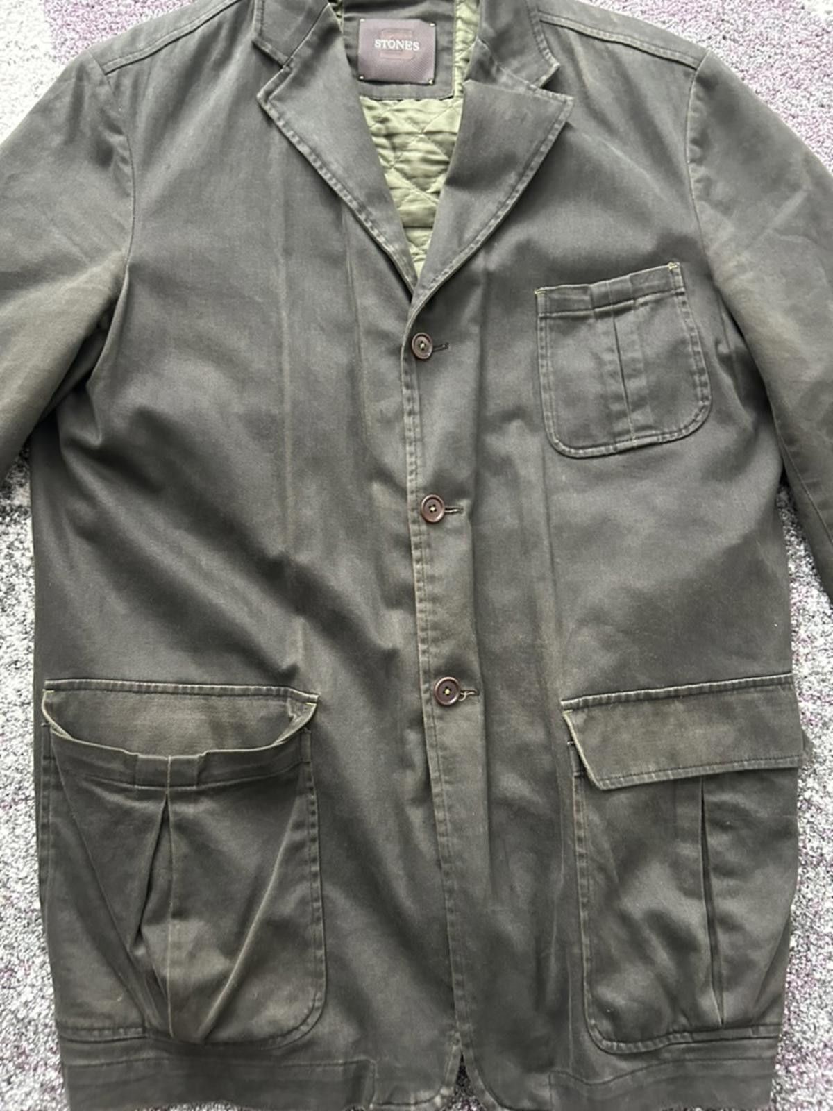 Stone Island STONES Men's Olive Green Quilted Lined Blazer Jacket Size US L / EU 52-54 / 3 - 2 Thumbnail