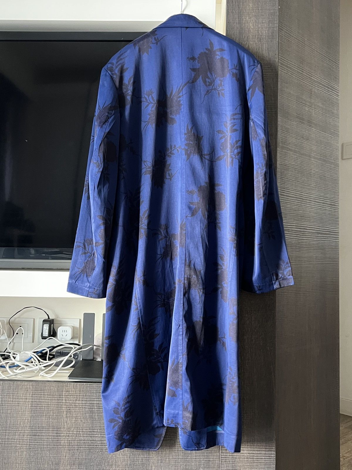Yohji Yamamoto Yohji Yamamoto Y’s Satin Floral Printed Chesterfield coat Size US M / EU 48-50 / 2 - 2 Thumbnail
