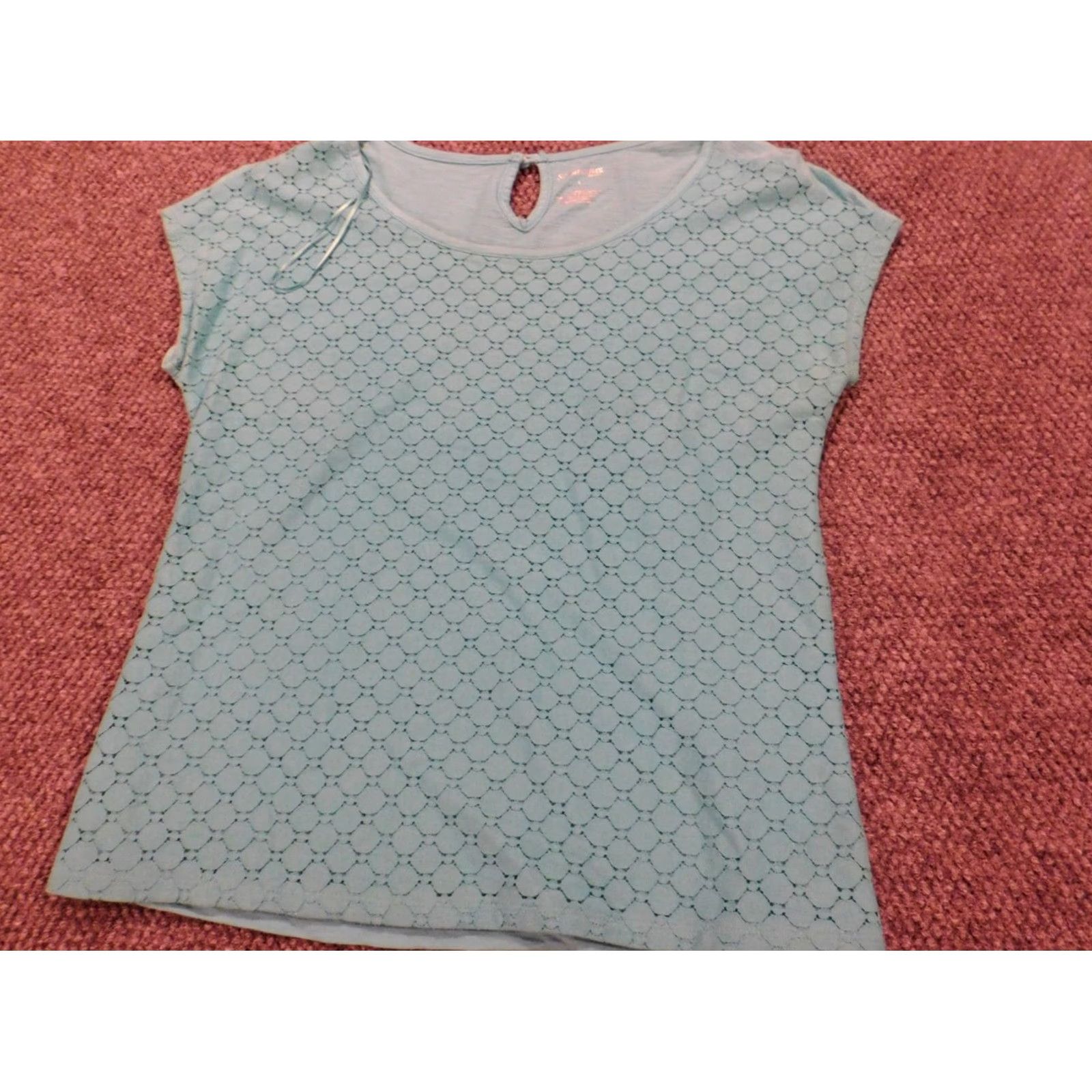 Vintage St.Johns Bay Blouse L Women Blue Plaid Crew Neck Short Sleeve Pullover Cotton Rayon Casual Regular Size L Buttons Size L / US 10 / IT 46 - 3 Thumbnail