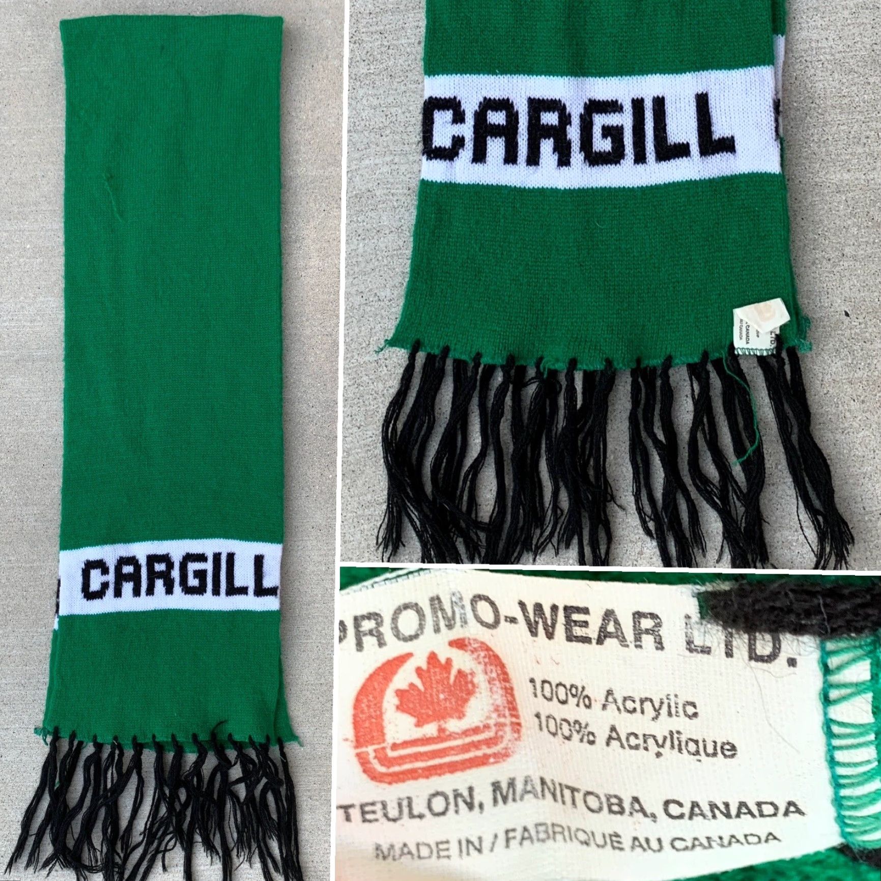 Vintage VINTAGE Cargill Acrylic Knit Scarf Made In Canada POS Promo Wear Ltd Green Scarf Mens Womens Other Keywords: Casual, Original Canada 80s 90s Size ONE SIZE - 2 Thumbnail