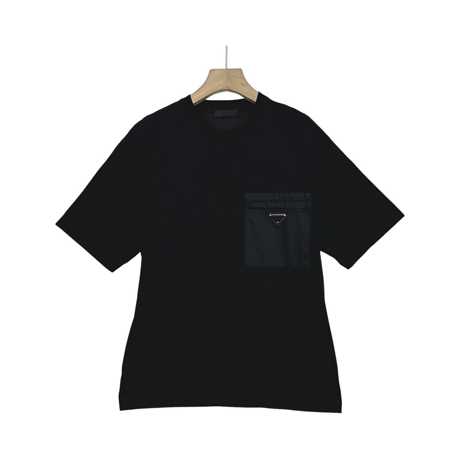 Prada Nylon Pocket Logo T-Shirt Size M in Black, Men's