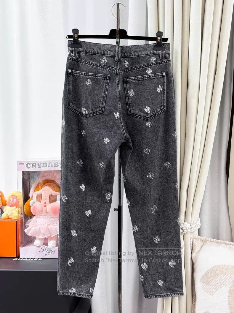 Chanel Chanel Silver double C full logo denim trousers Size 25" / US 0 / IT 36 - 3 Thumbnail