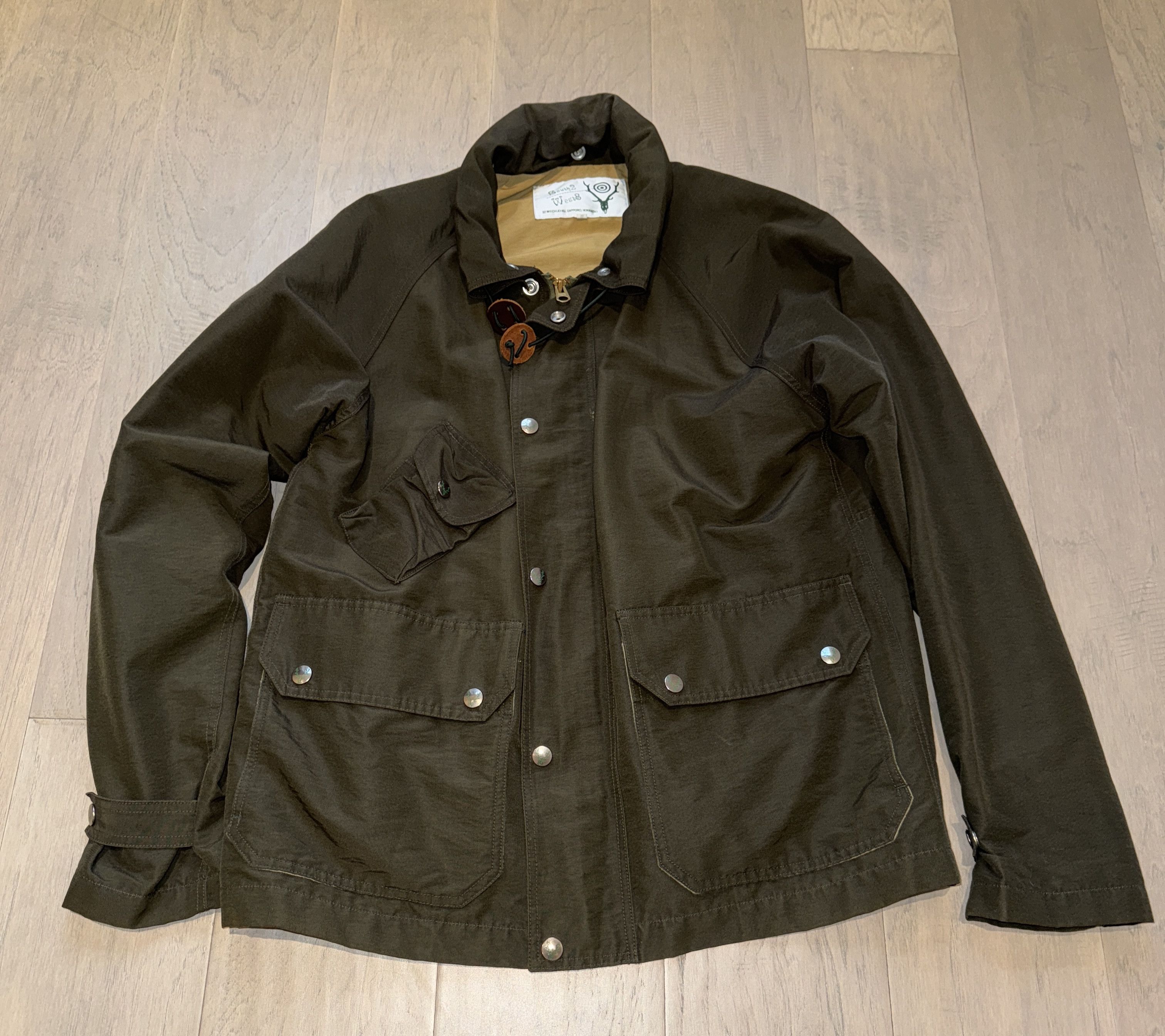 South2West8 Carmel Nylon Oxford Jacket Olive Green