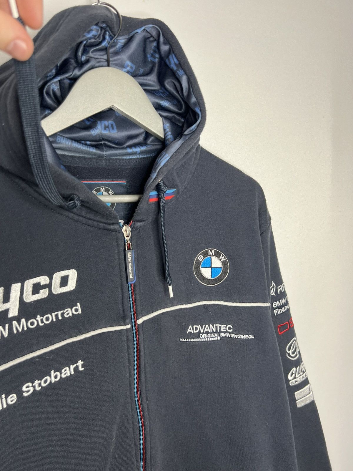 BMW BMW Tyco Motorrad Full Zip Hoodie Full Sponsors Rare Size US L / EU 52-54 / 3 - 5 Thumbnail
