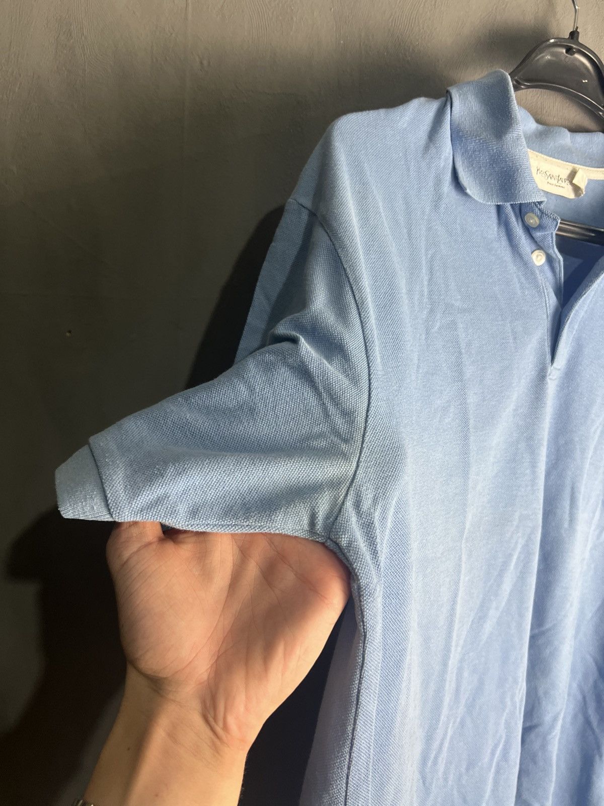 Yves Saint Laurent Vintage Yves Saint Laurent YSL Polo T Shirt Luxury Blue Size US L / EU 52-54 / 3 - 3 Thumbnail