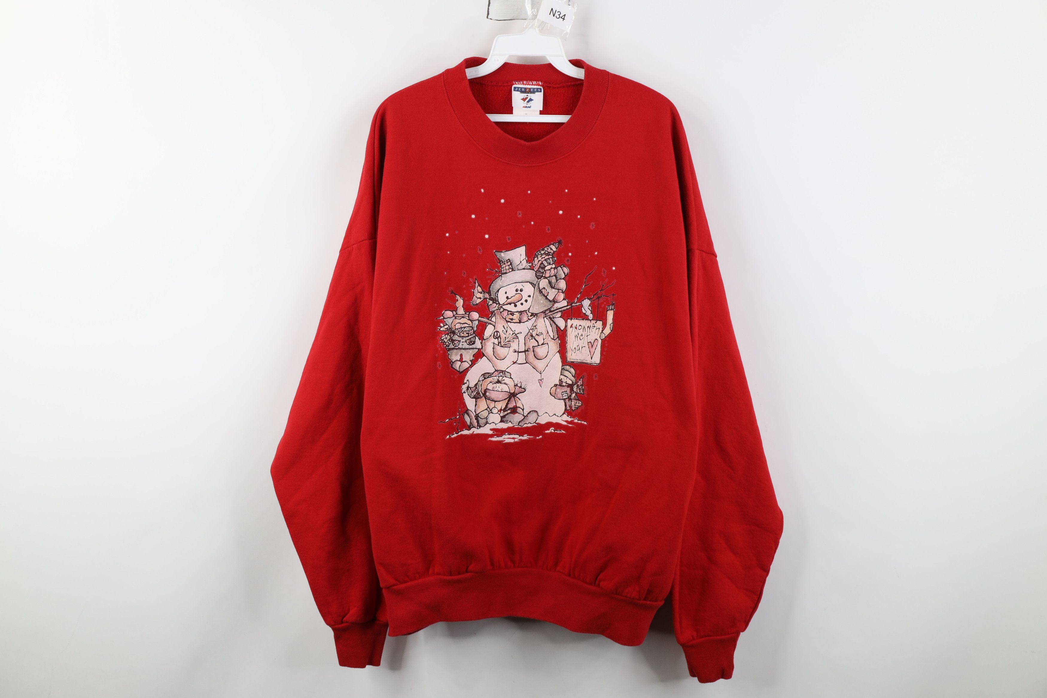 Vintage Vintage 90s Streetwear Babydoll Christmas Snowman Sweatshirt Size XXL / US 16-18 / IT 52-54 - 1 Thumbnail